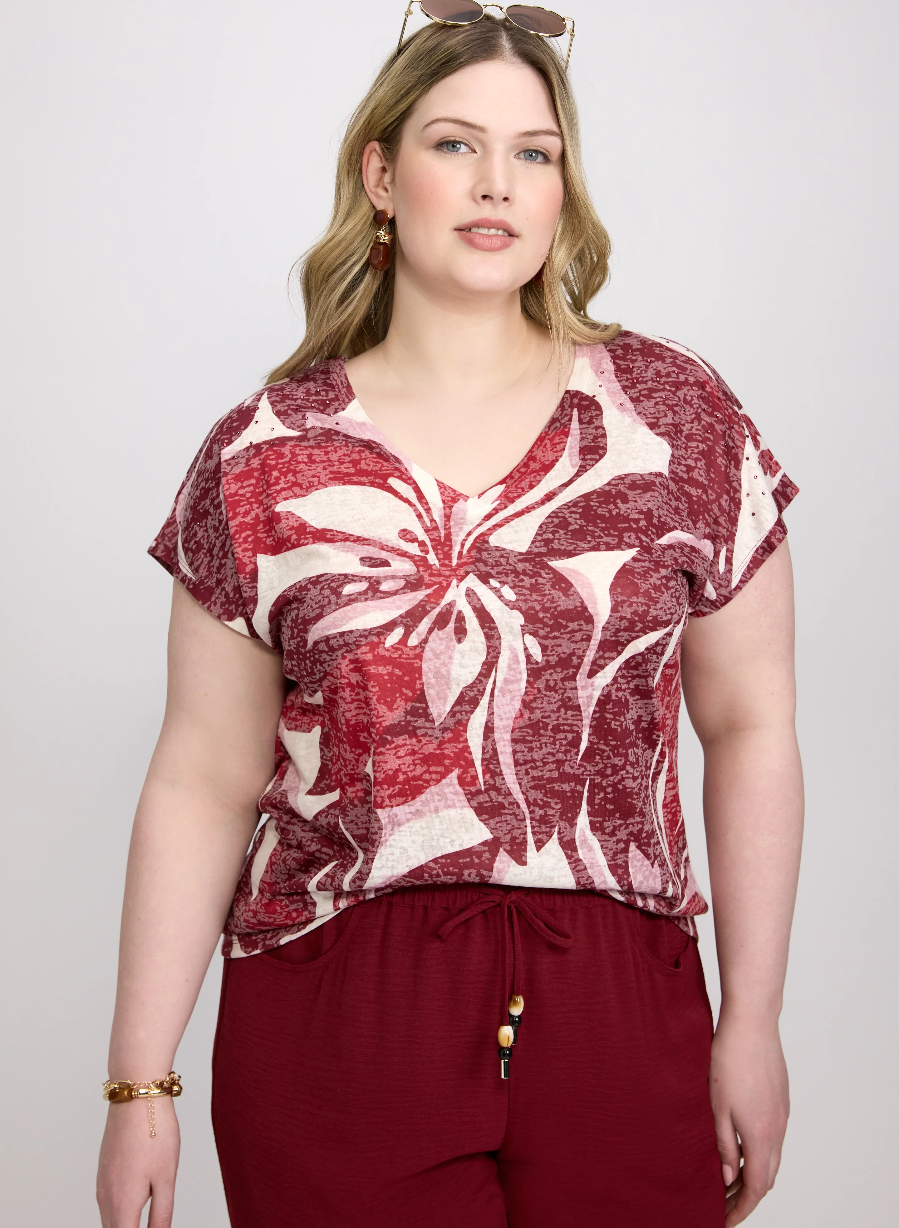 Floral Cap Sleeve T-Shirt