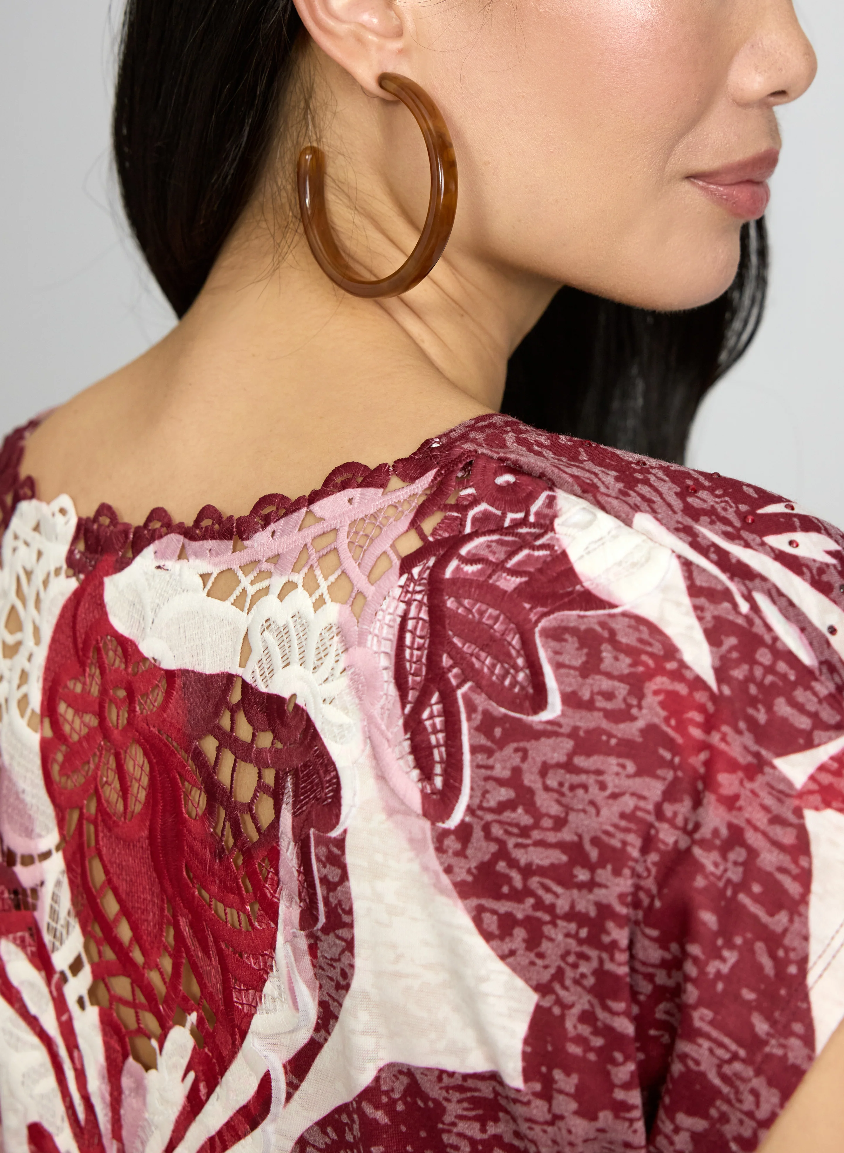 Floral Cap Sleeve T-Shirt - Image 2