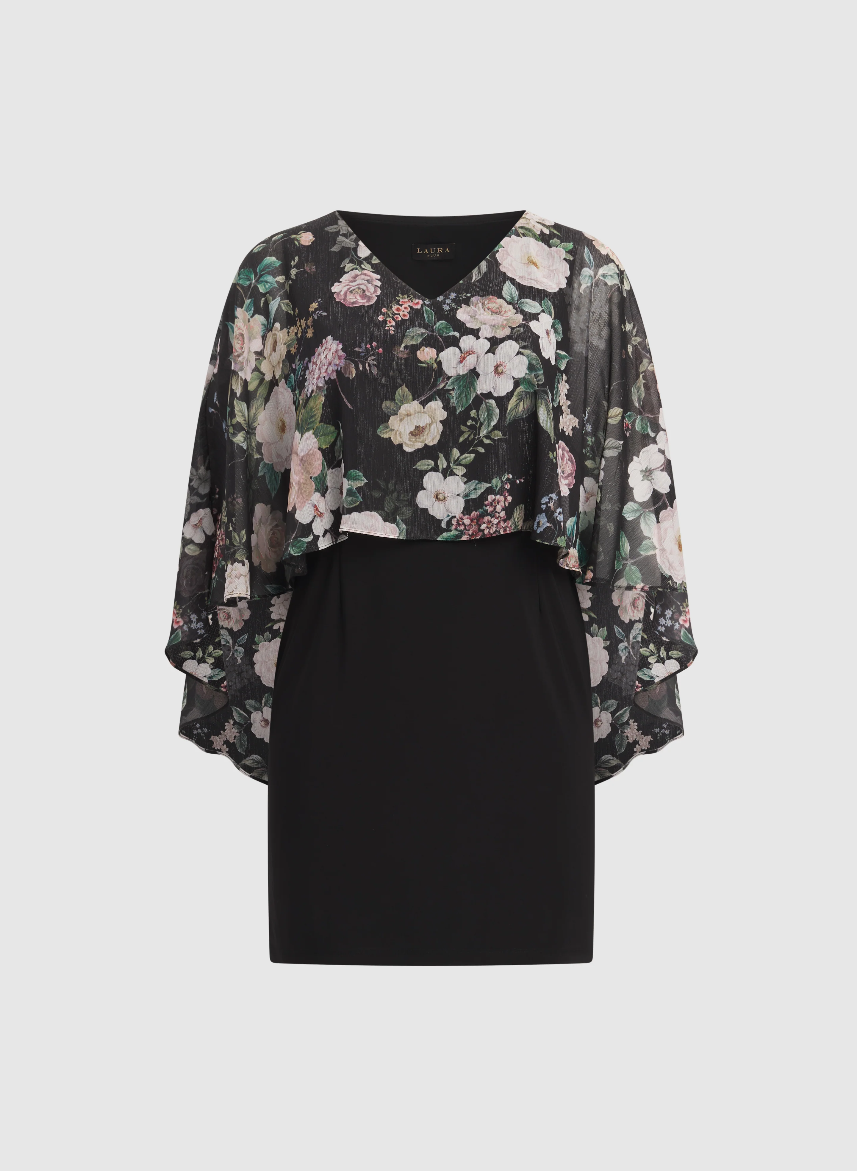 Floral Capelet Overlay Dress - Image 6