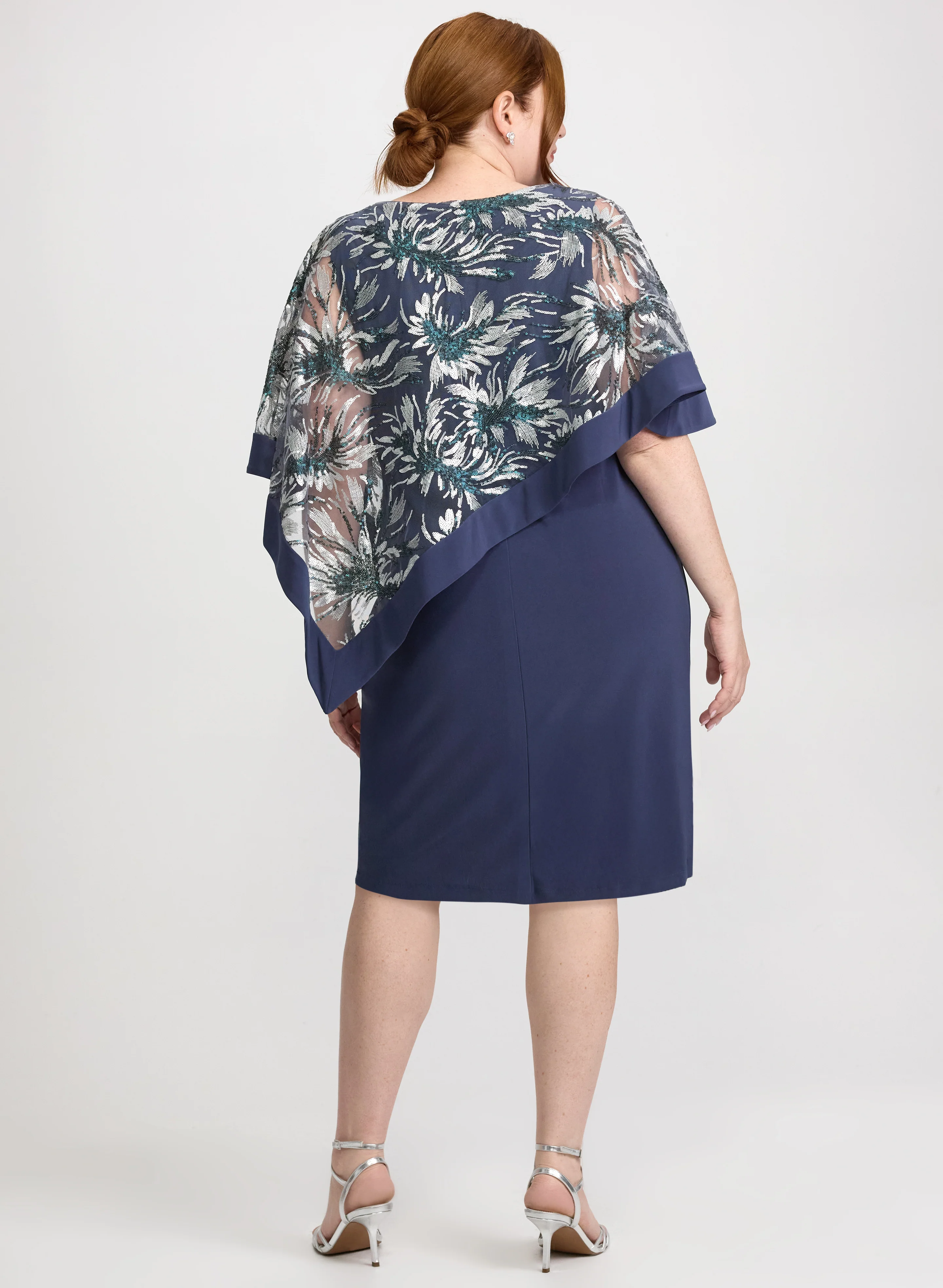 Floral Capelet Overlay Dress - Image 2