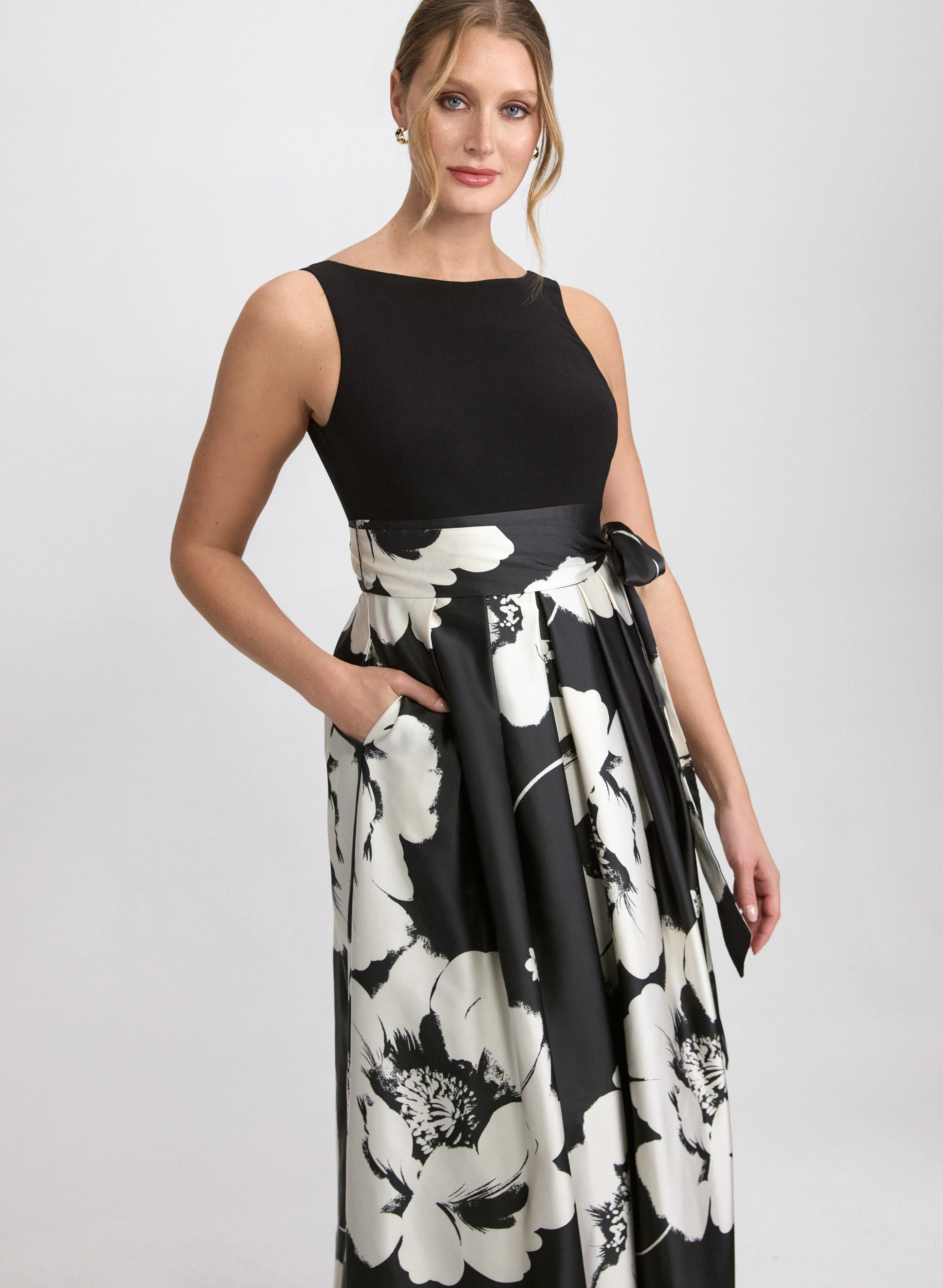 Floral Charmeuse Dress - Image 4