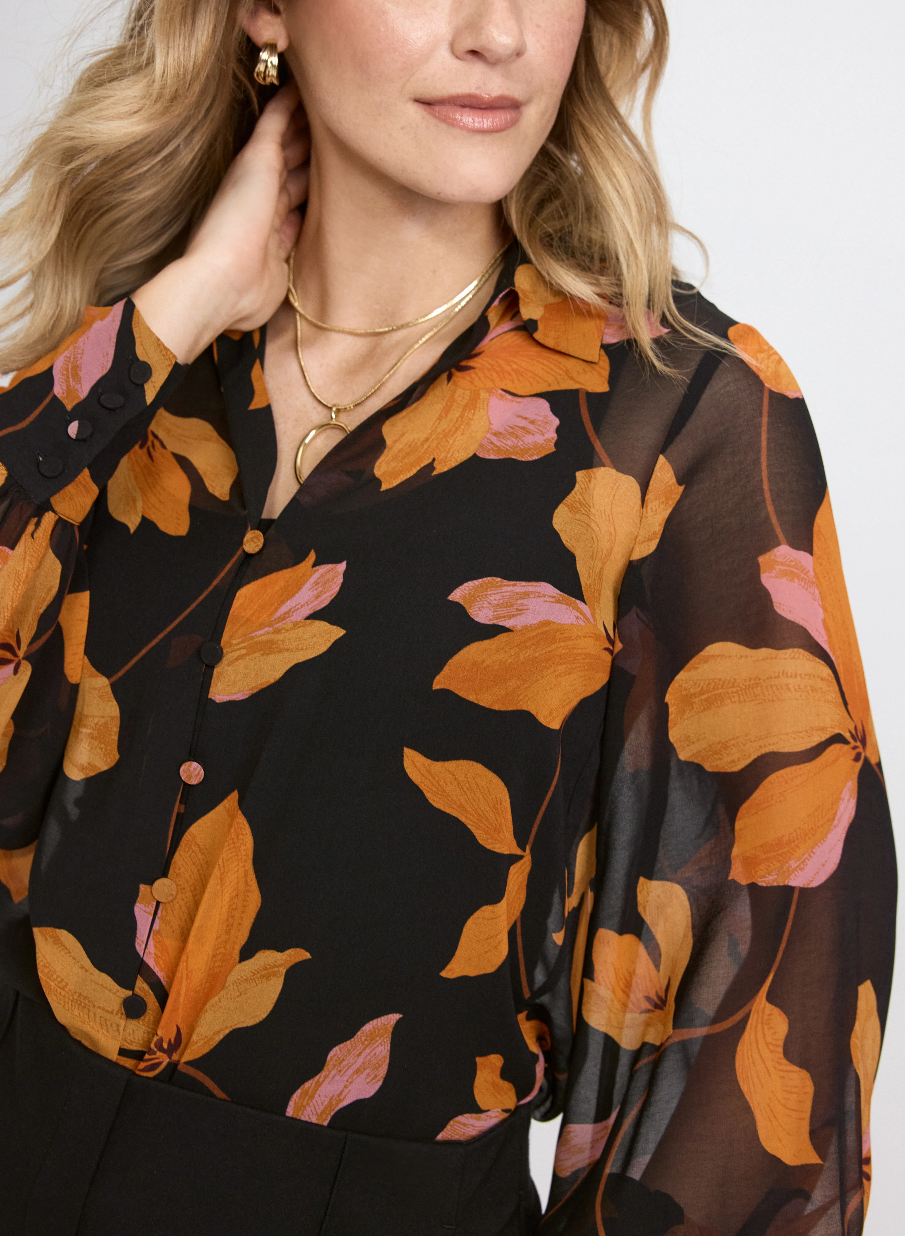 Floral Chiffon Blouse - Image 3