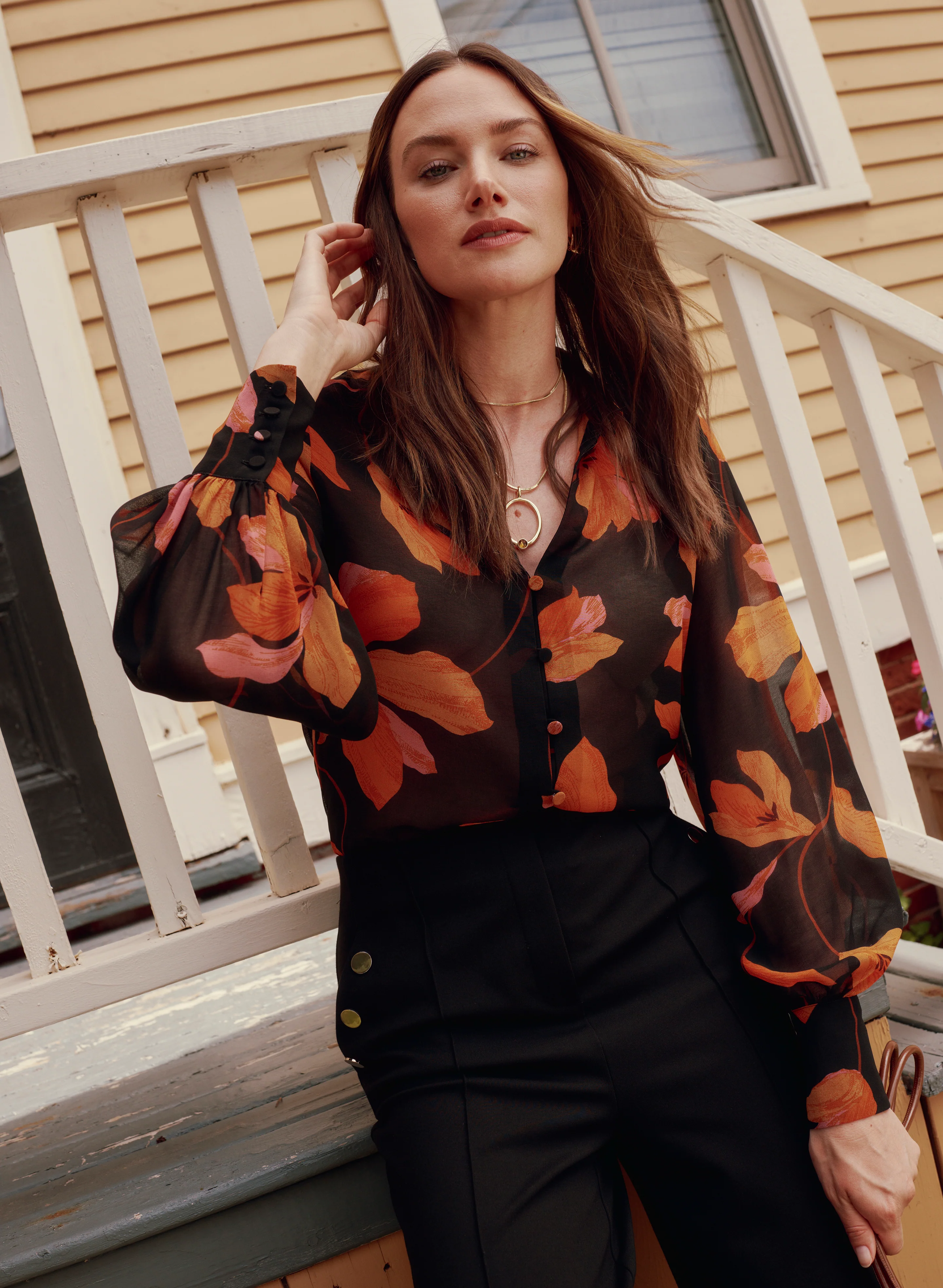 Floral Chiffon Blouse - Image 8