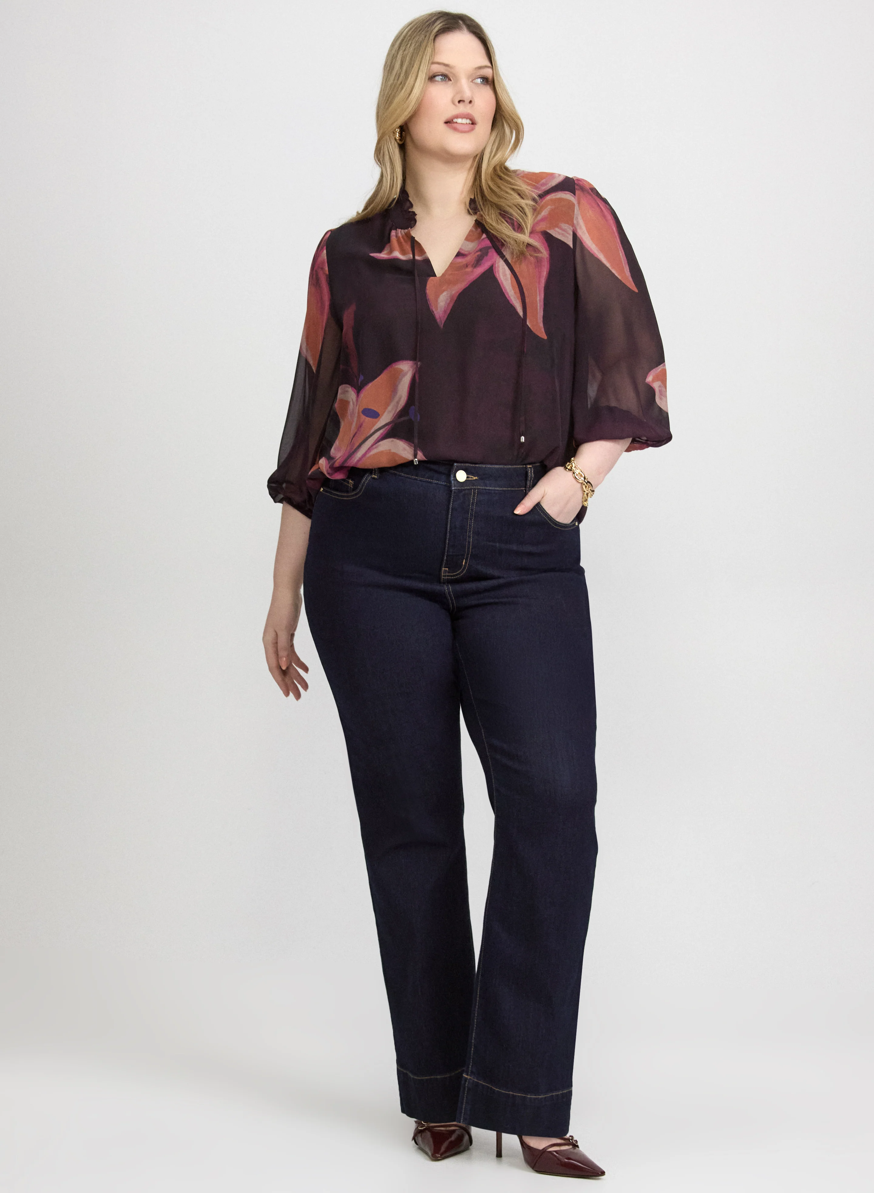 Floral Chiffon Blouse - Image 3