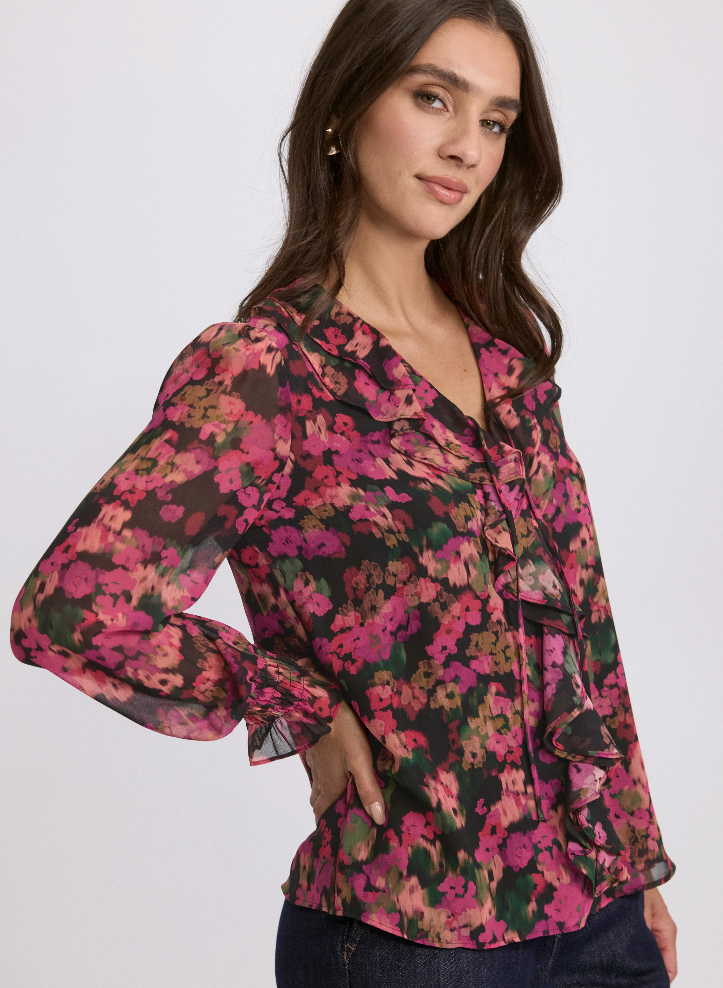 Floral Chiffon Blouse - Image 2