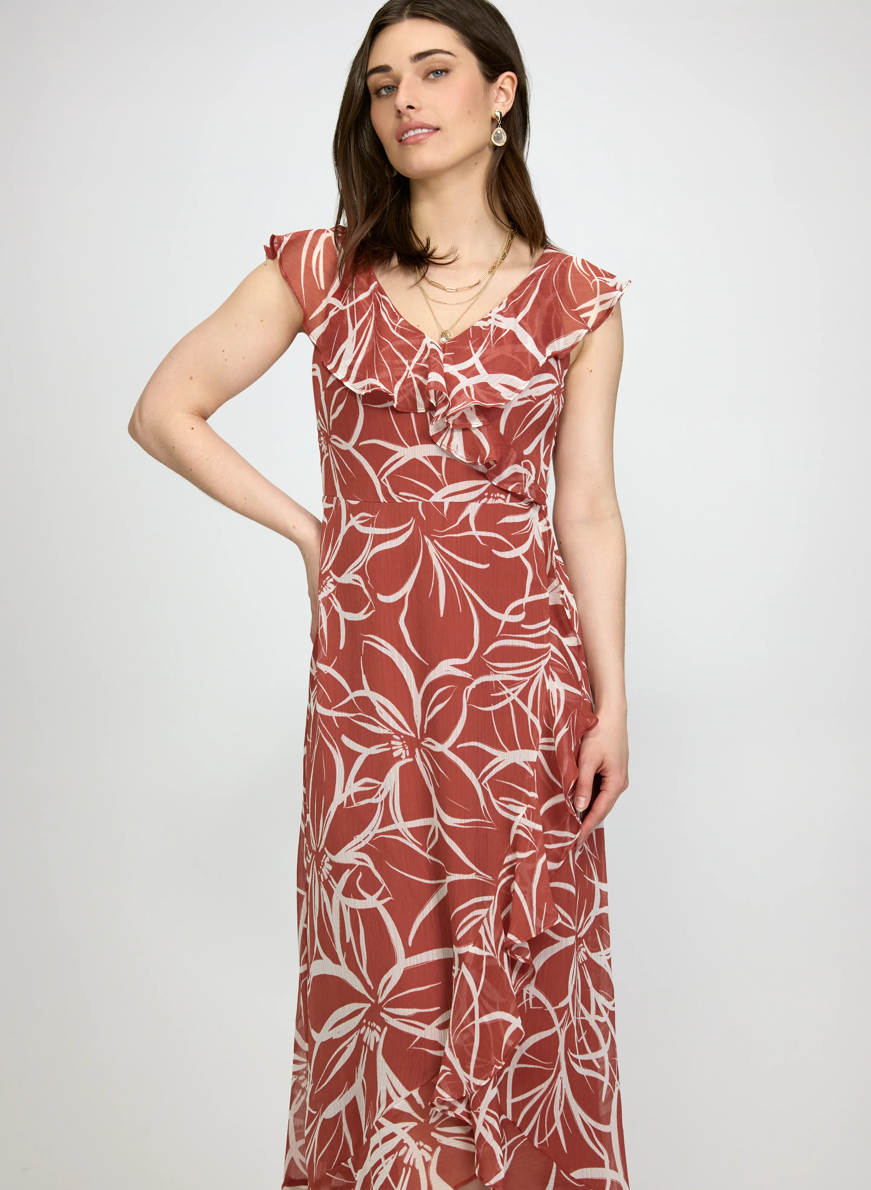 Floral Chiffon Dress - Image 7