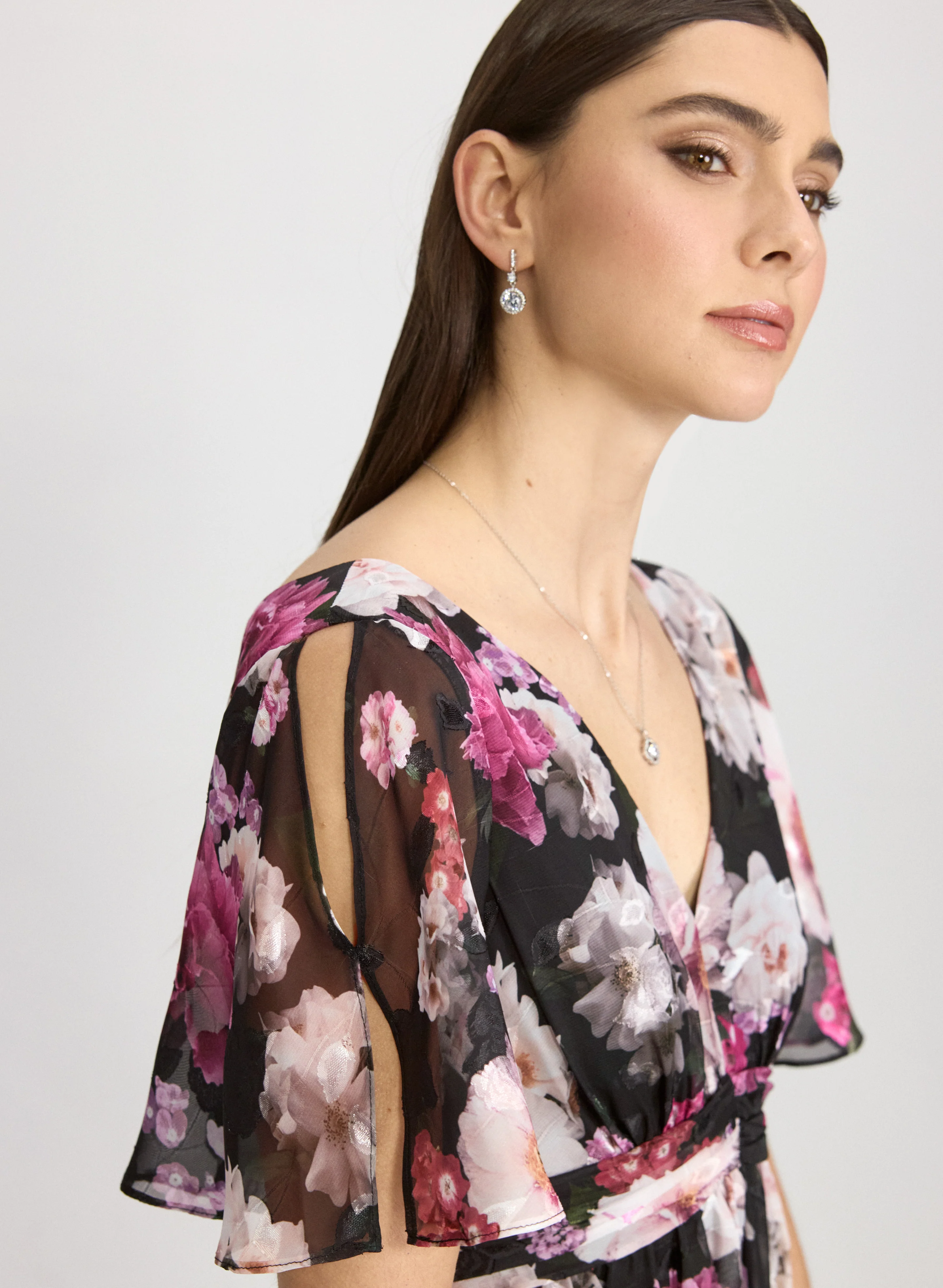 Floral Chiffon Maxi Dress - Image 3