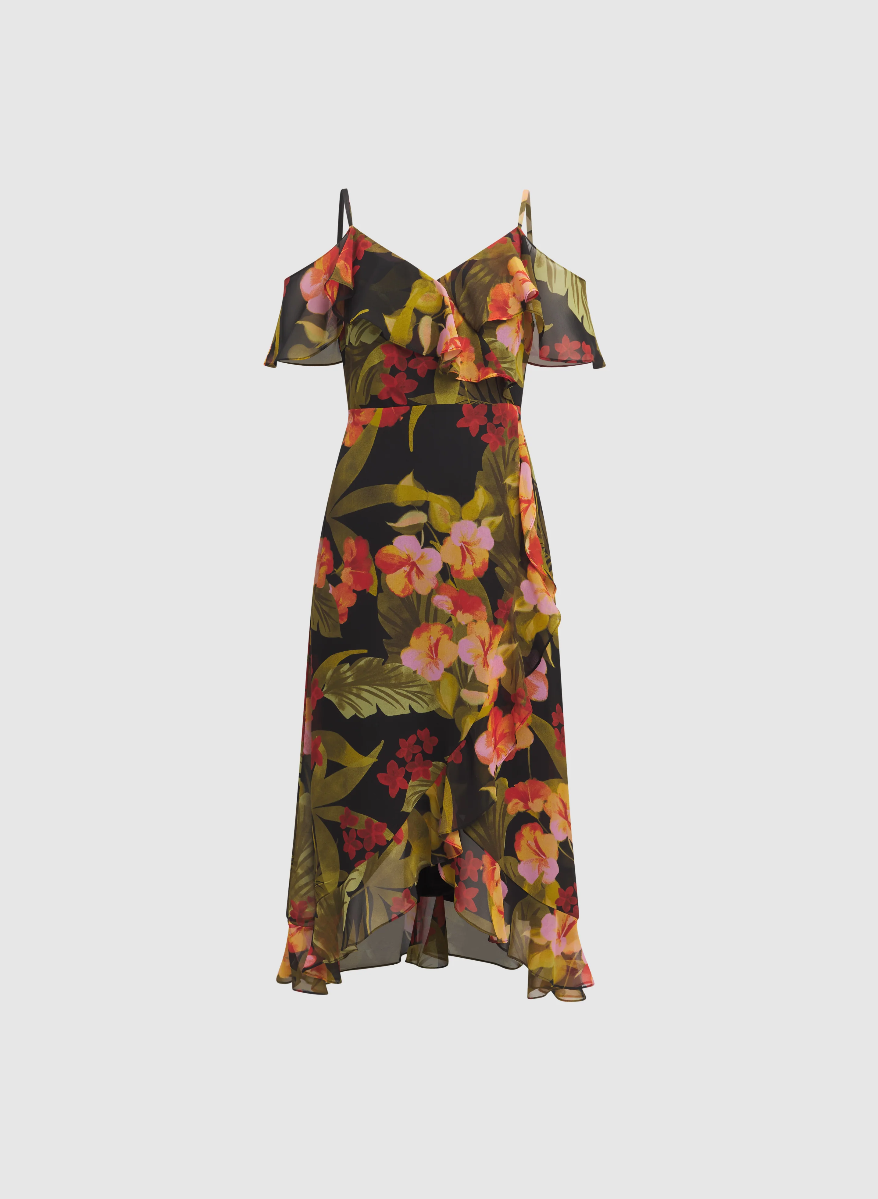 Floral Chiffon Midi Dress - Image 6