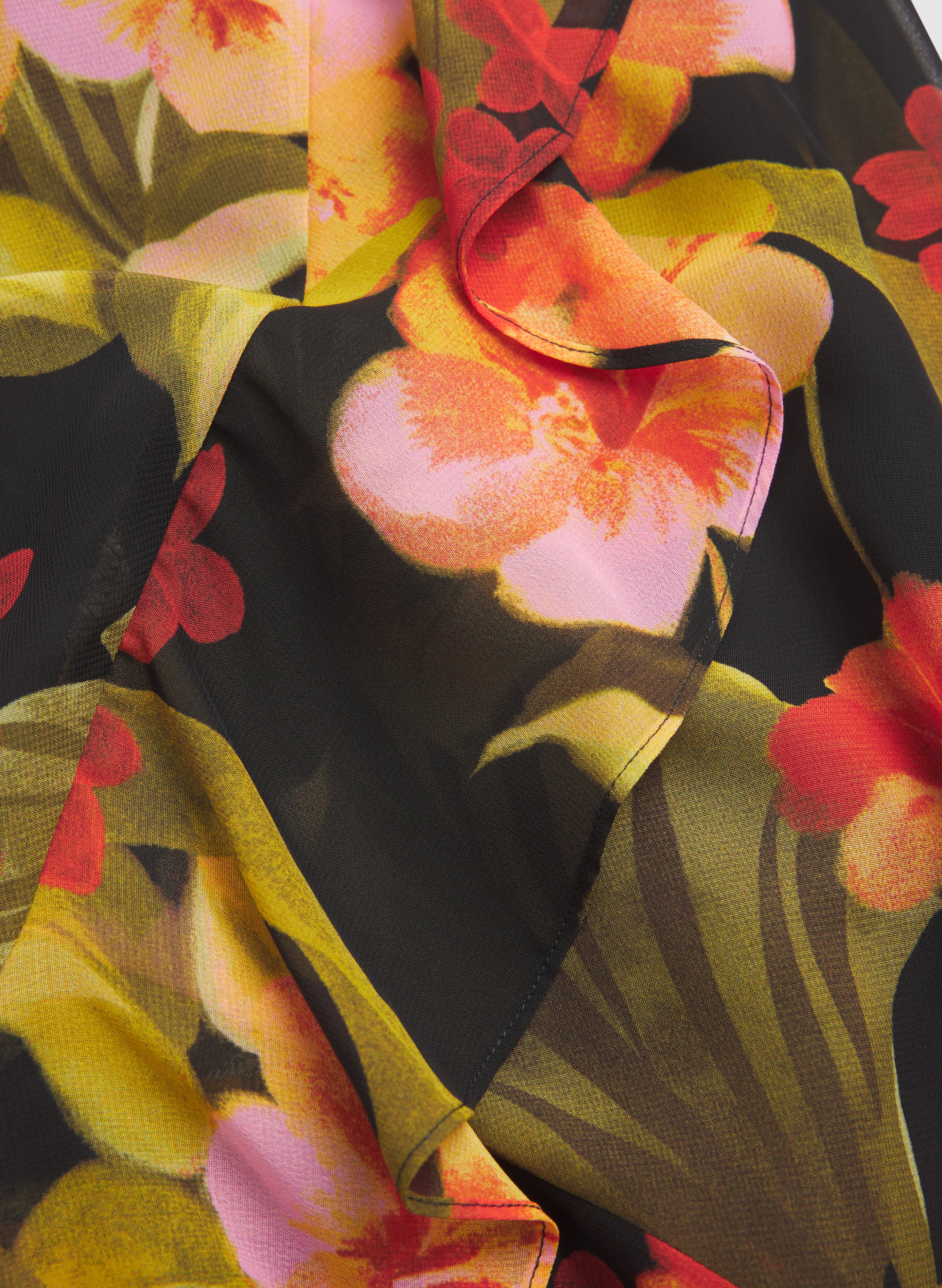 Floral Chiffon Midi Dress - Image 7