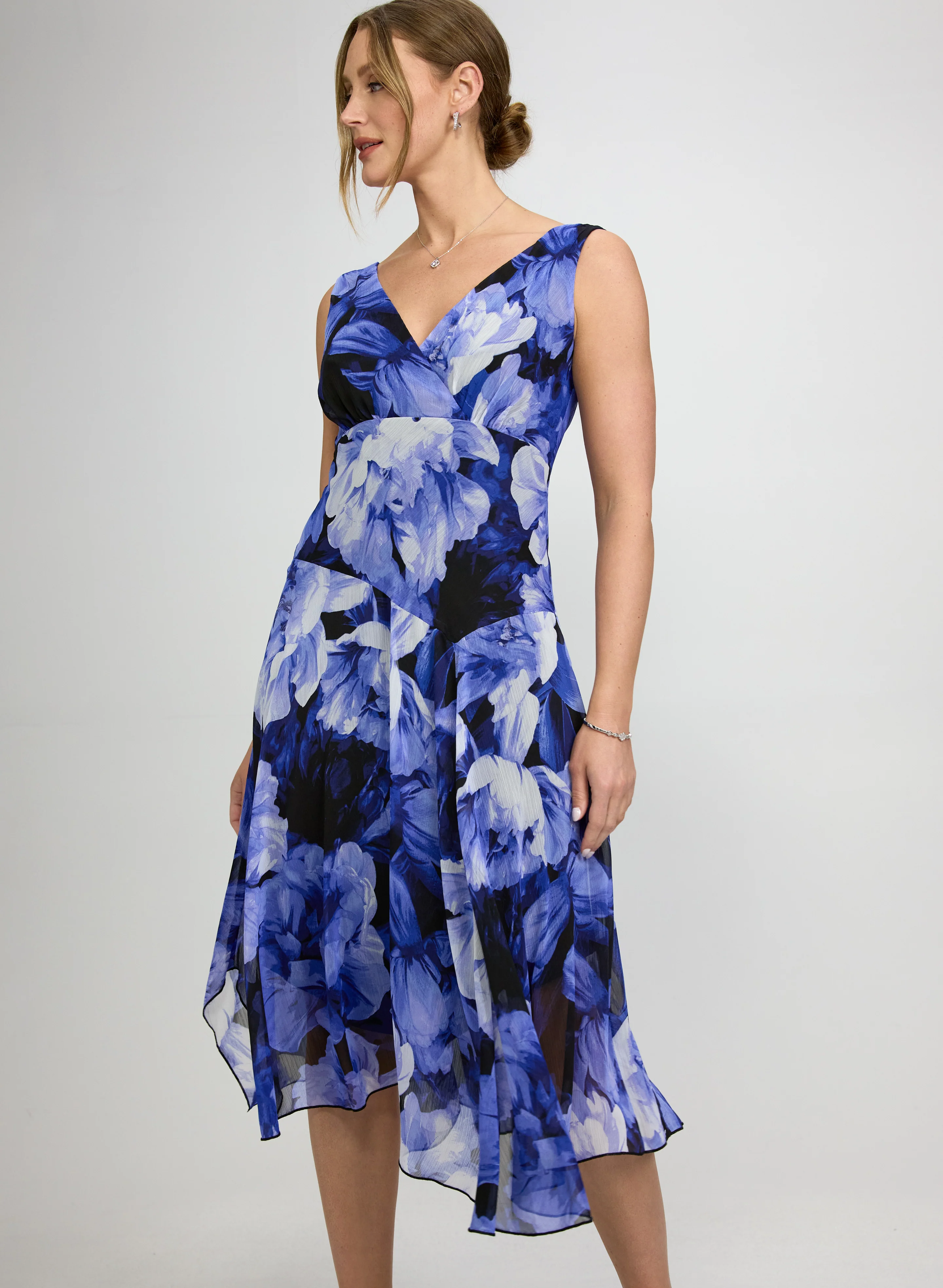 Floral Chiffon Midi Dress - Image 4