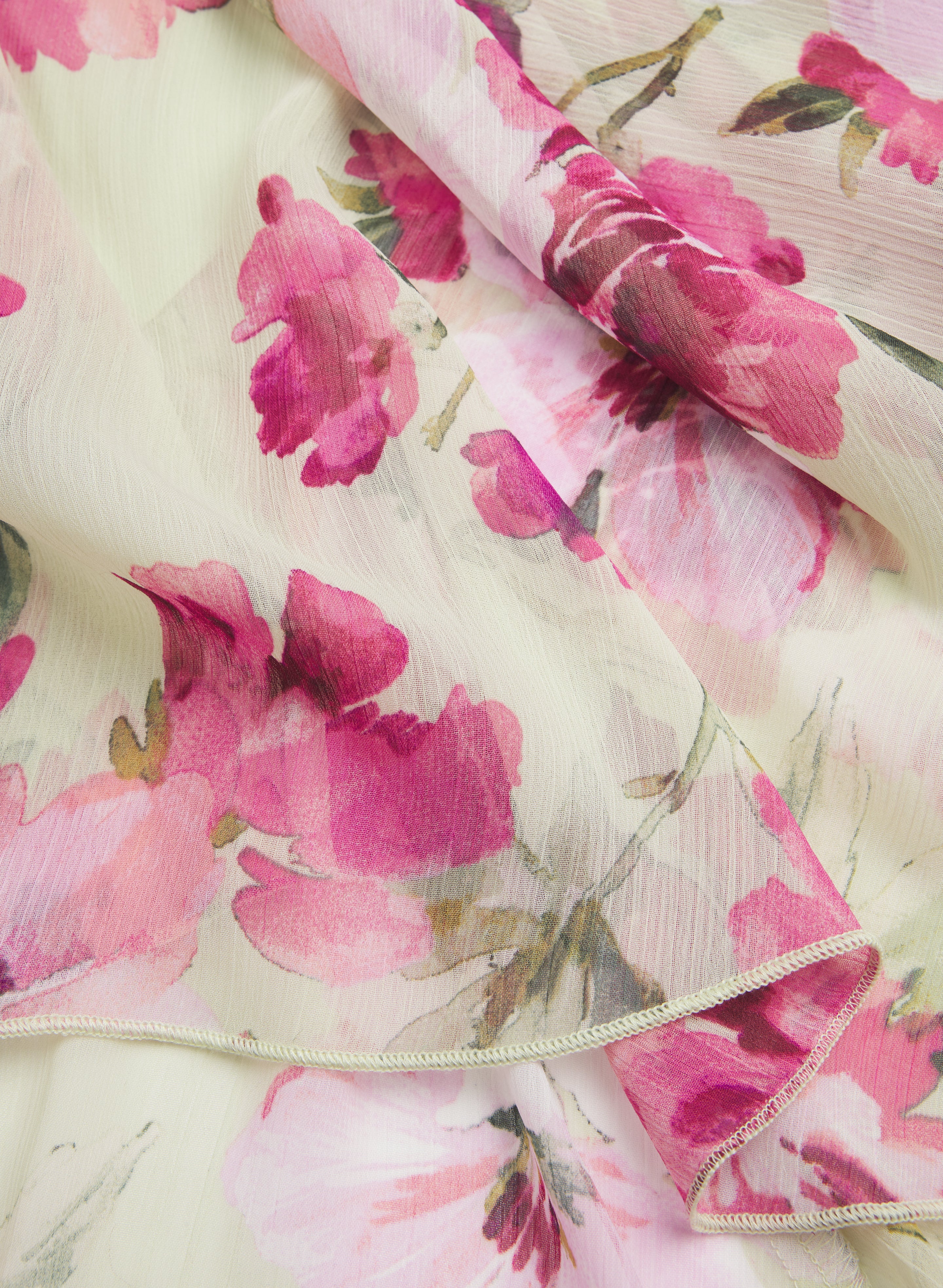 Floral Chiffon Midi Dress - Image 7