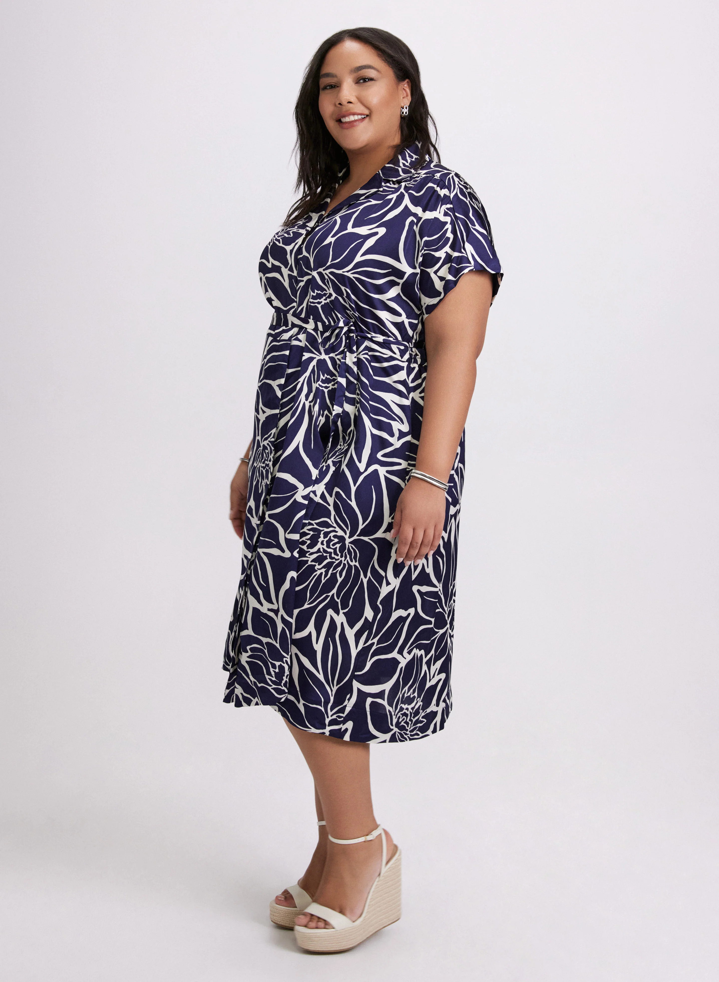 Floral Collar Day Dress - Image 2