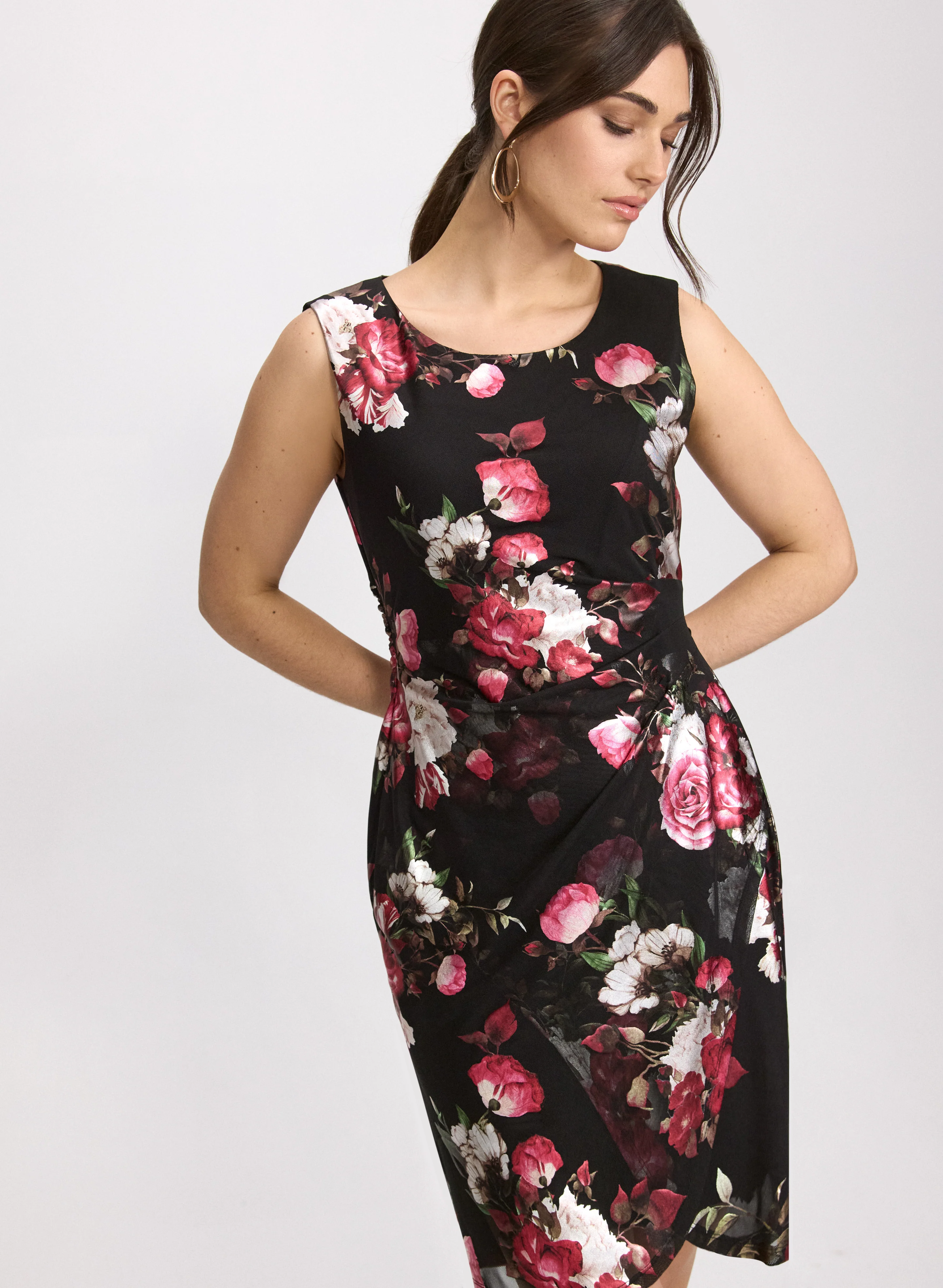 Floral Draped Dress - Image 7