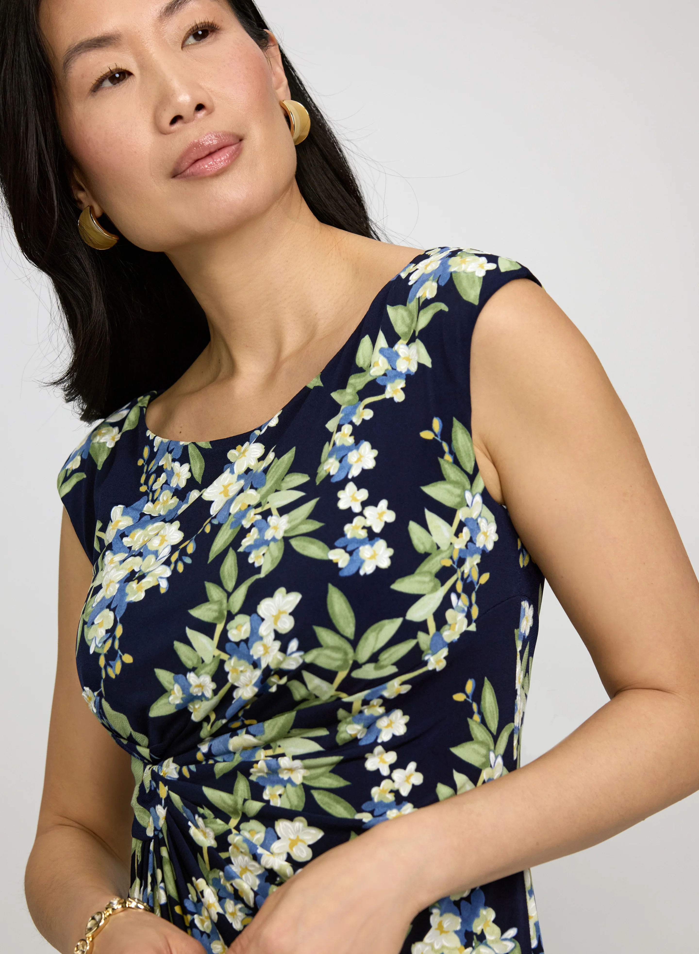 Floral Draped Dress - Image 5