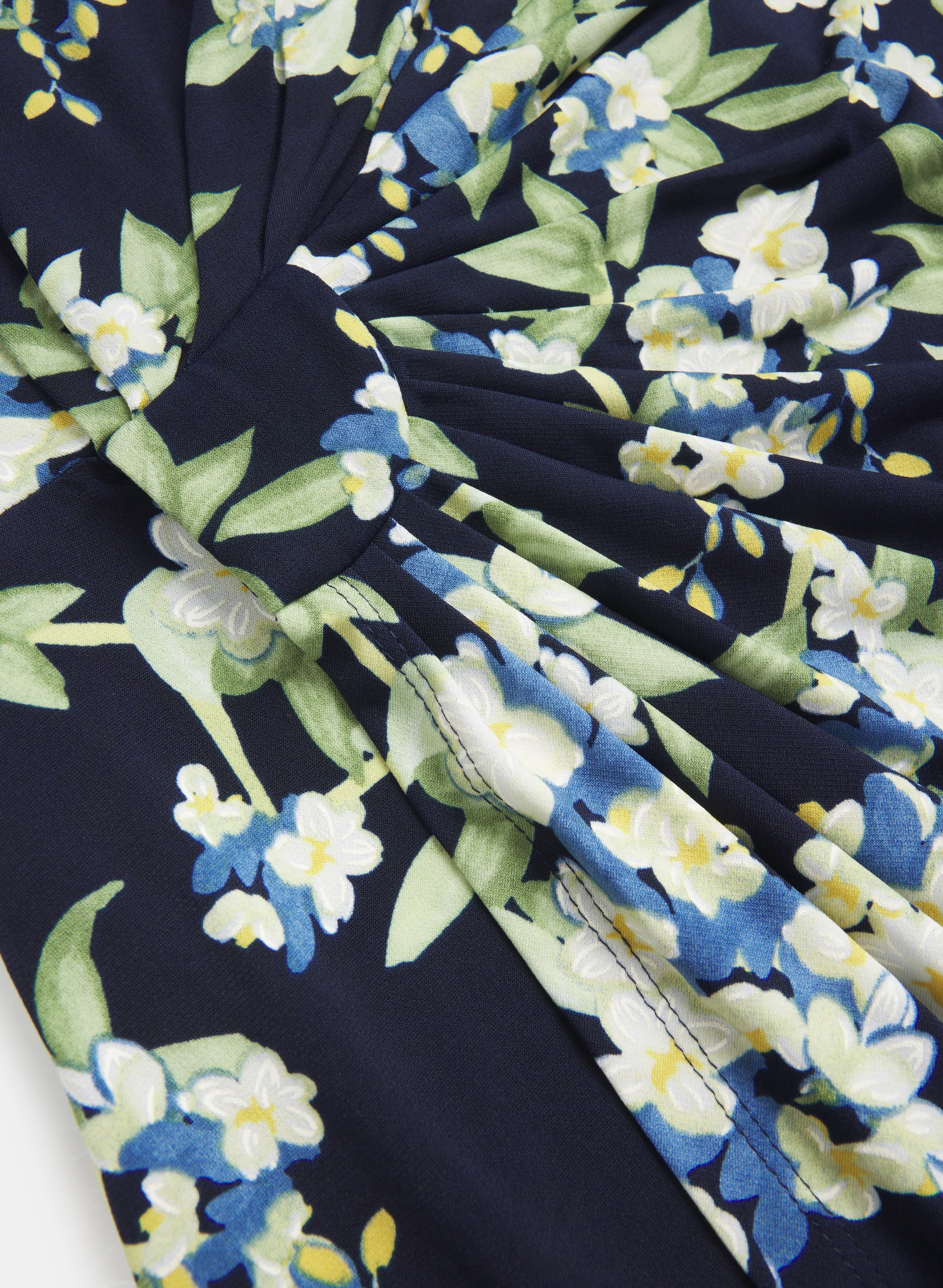 Floral Draped Dress - Image 7