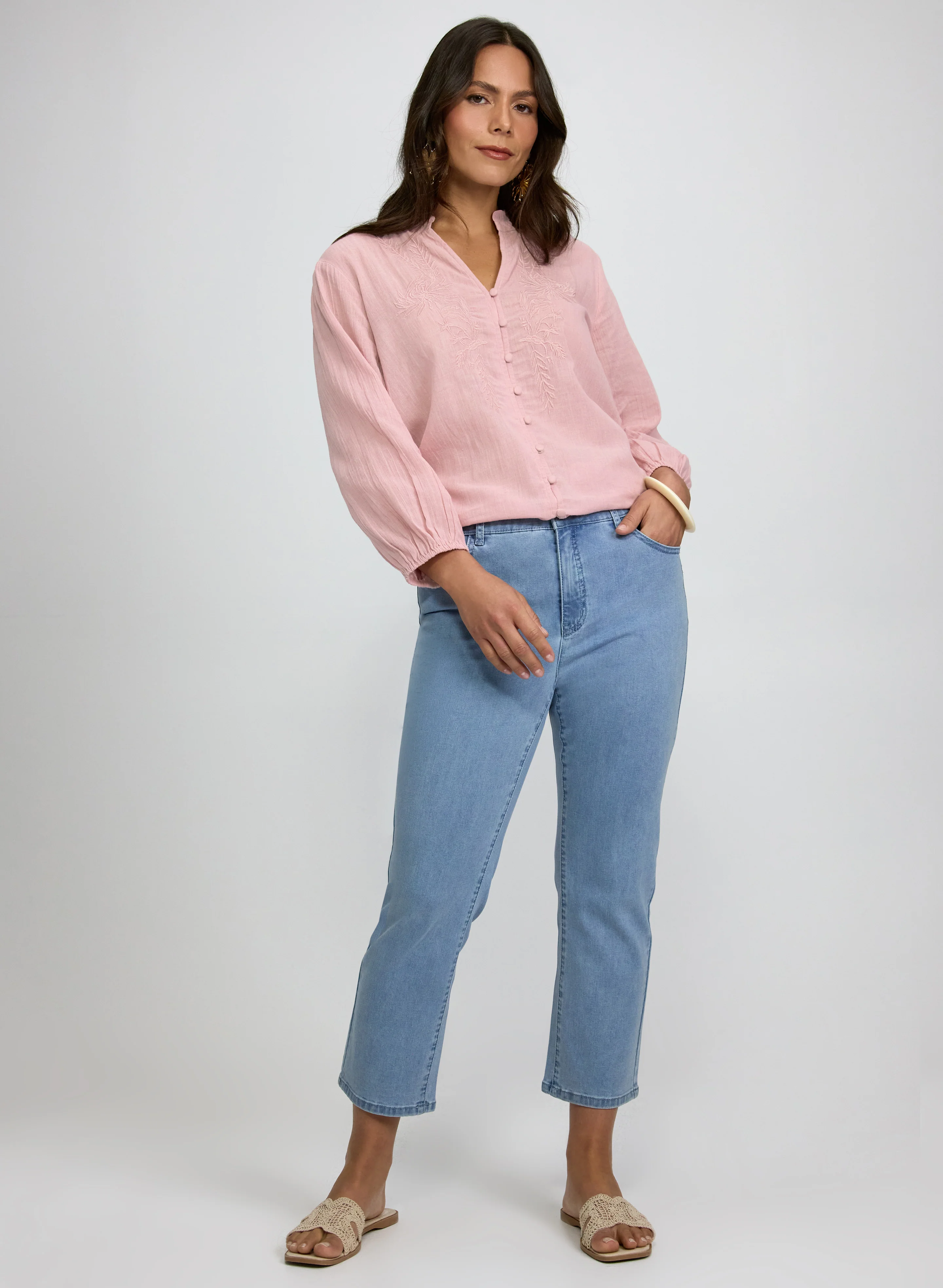 Floral Embroidered Cotton Blouse - Image 3