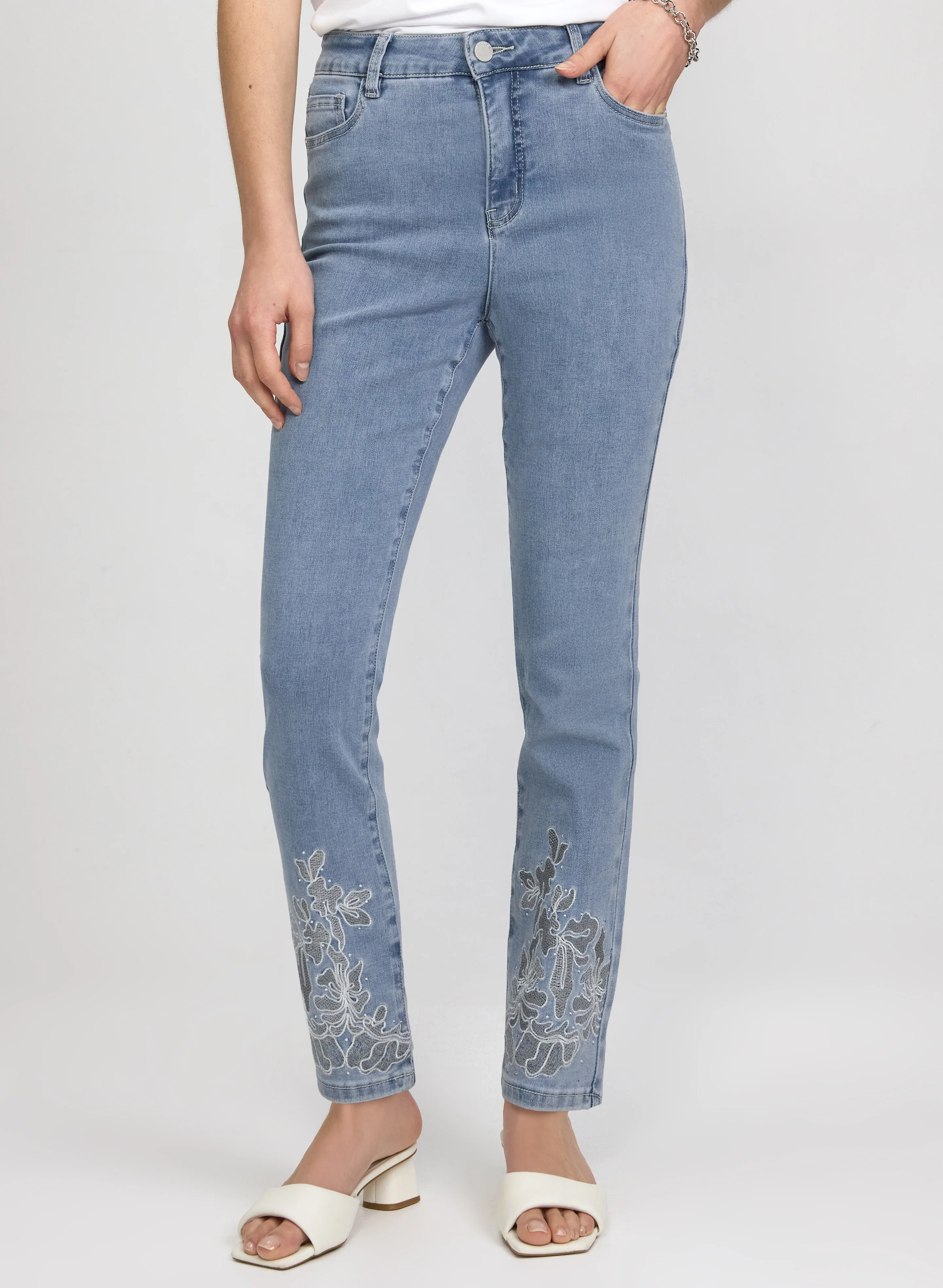 Floral Embroidered Jeans