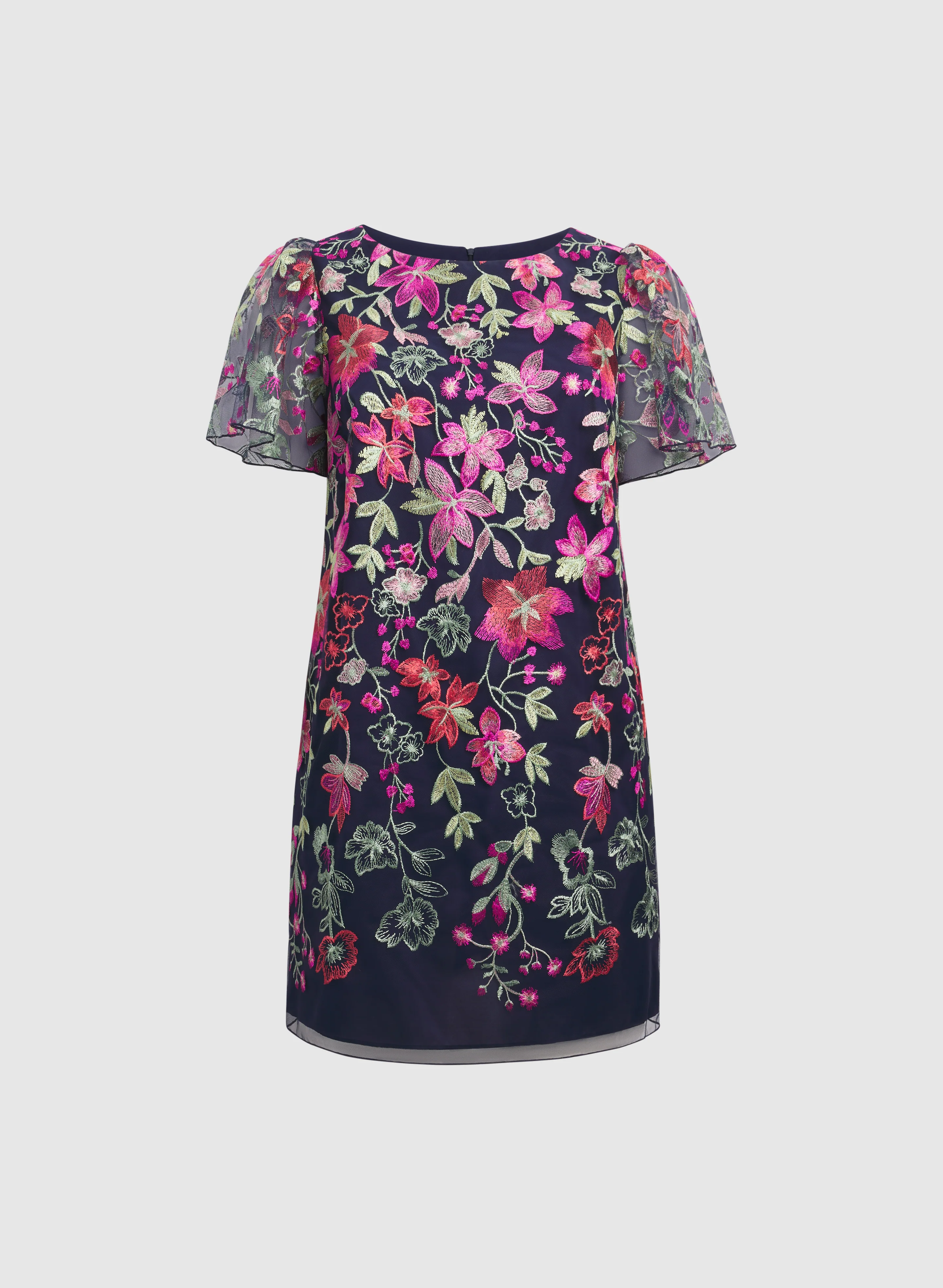 Floral Embroidered Mesh Dress - Image 6
