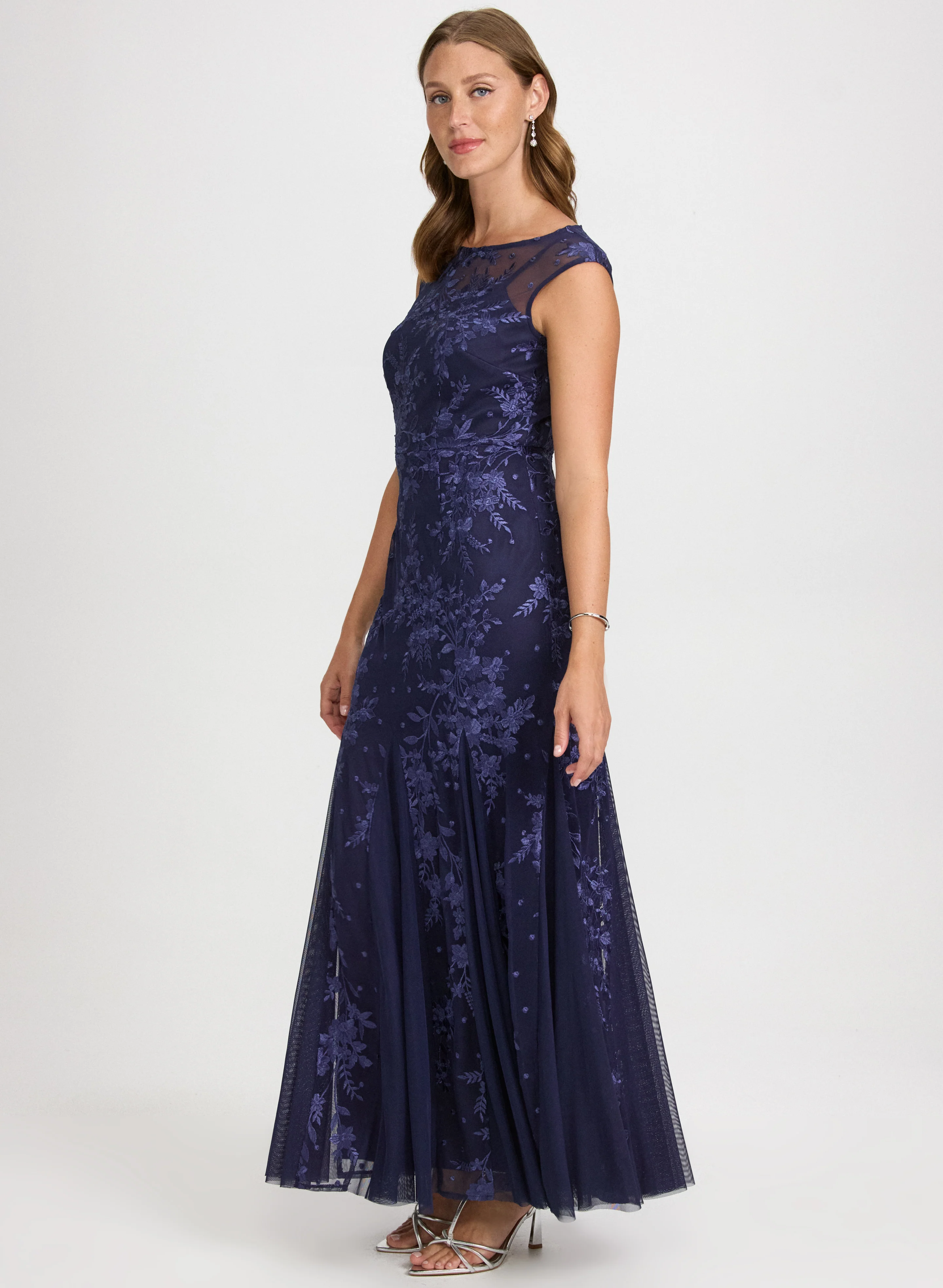 Floral Embroidered Tulle Dress - Image 2