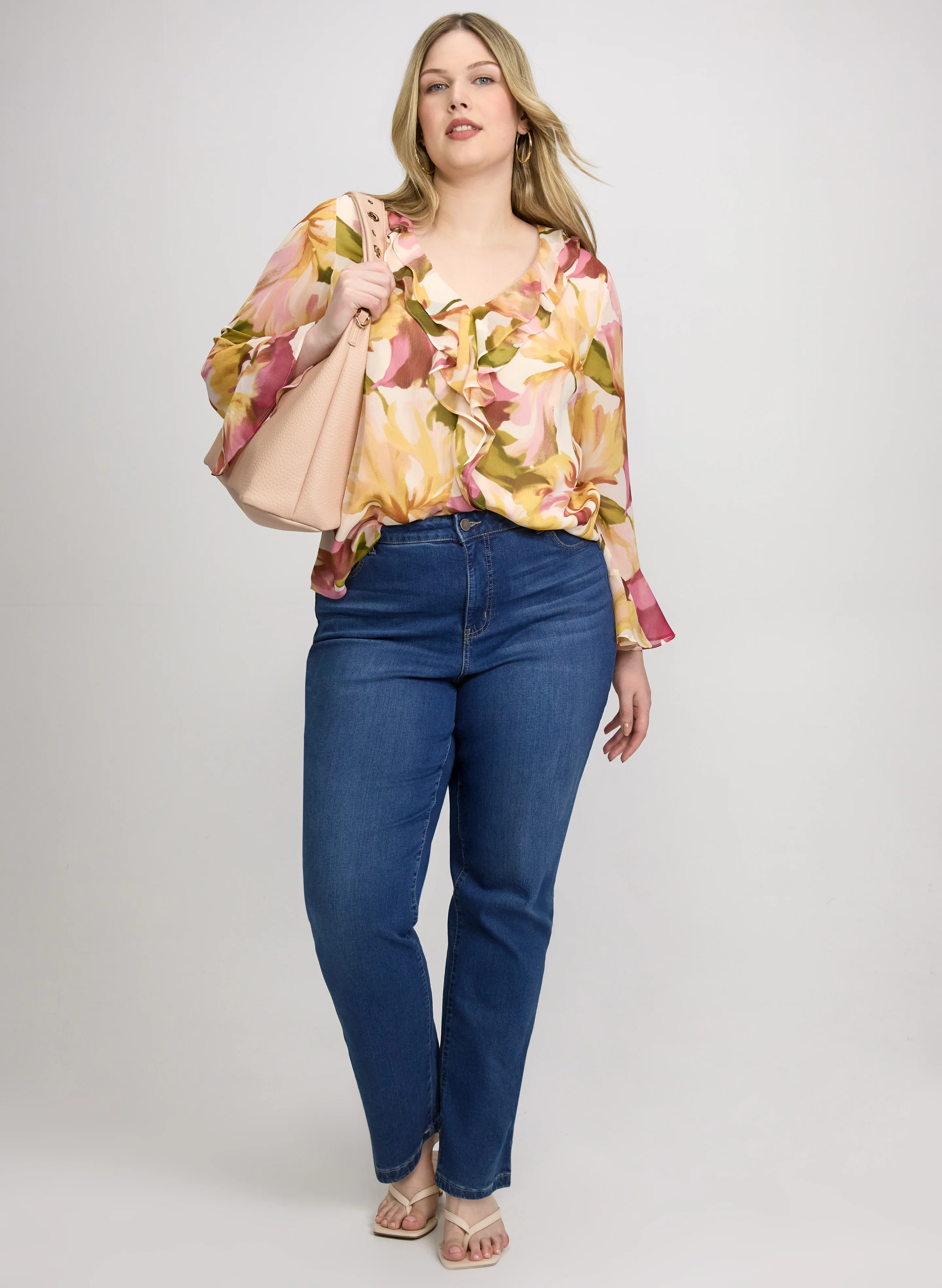 Floral Flounce Detail Blouse - Image 3