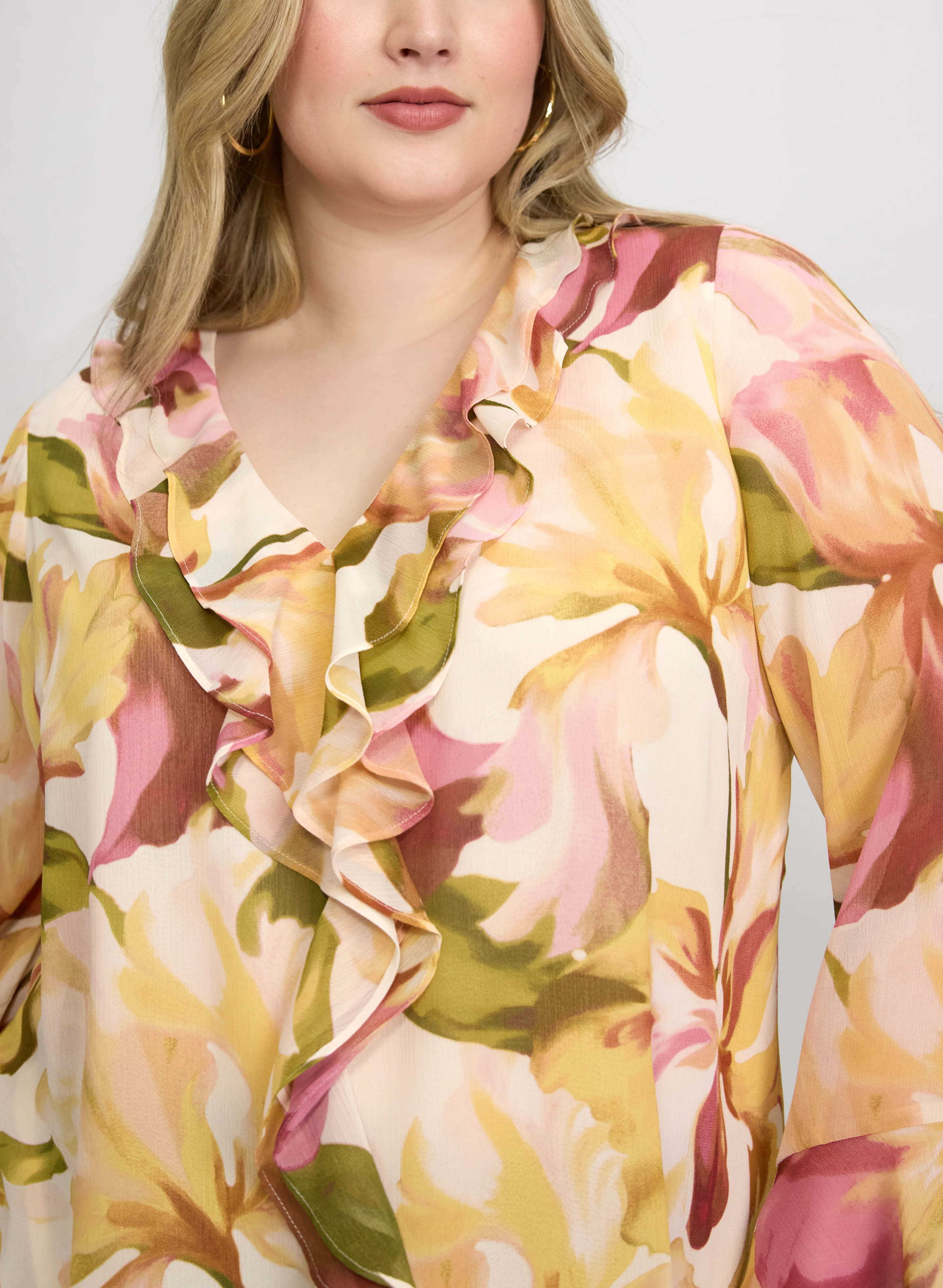 Floral Flounce Detail Blouse - Image 4