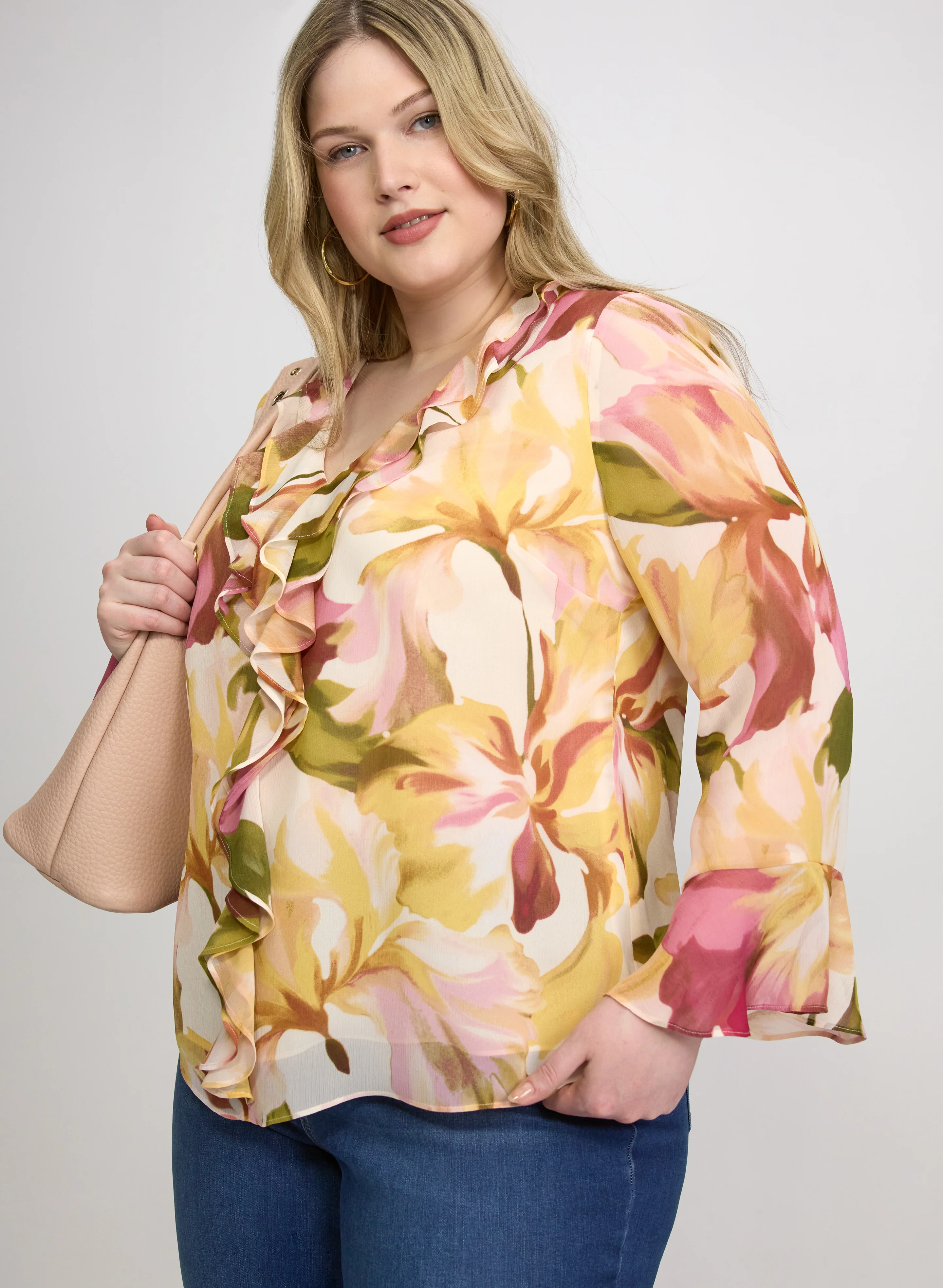 Floral Flounce Detail Blouse - Image 5