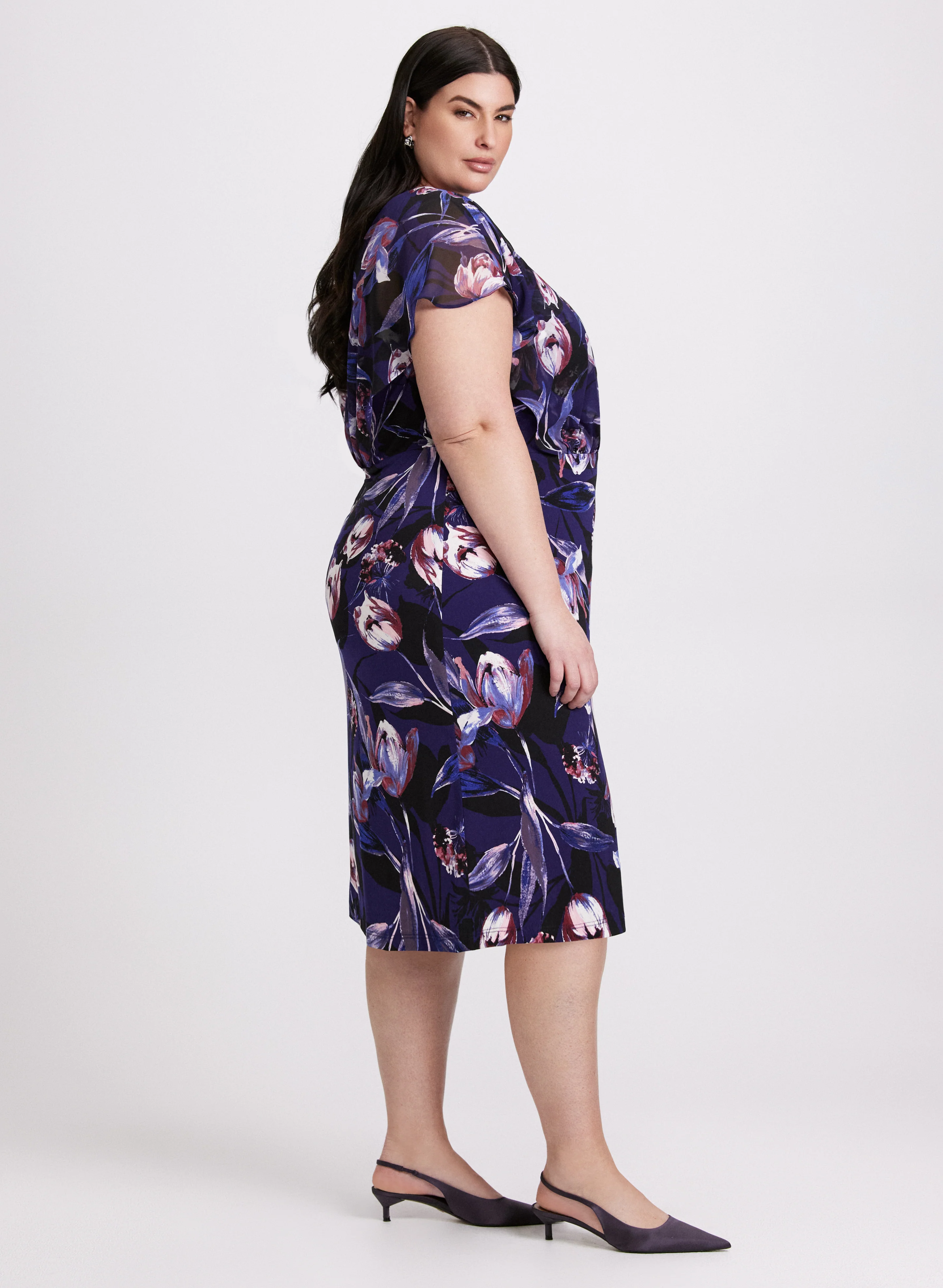 Floral Flutter Sleeve Dress - Image 3