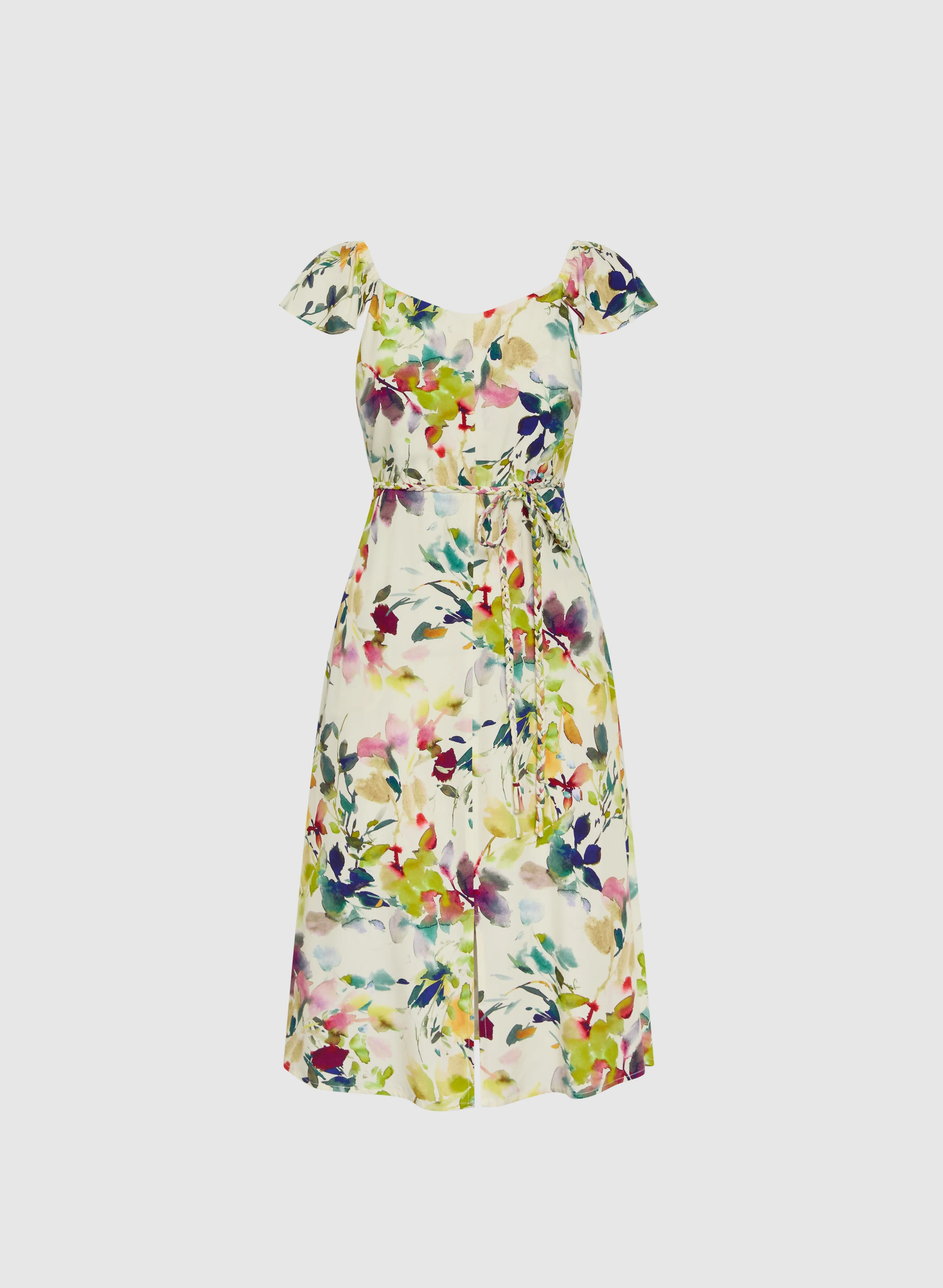 Floral Flutter Sleeve Dress - Image 5