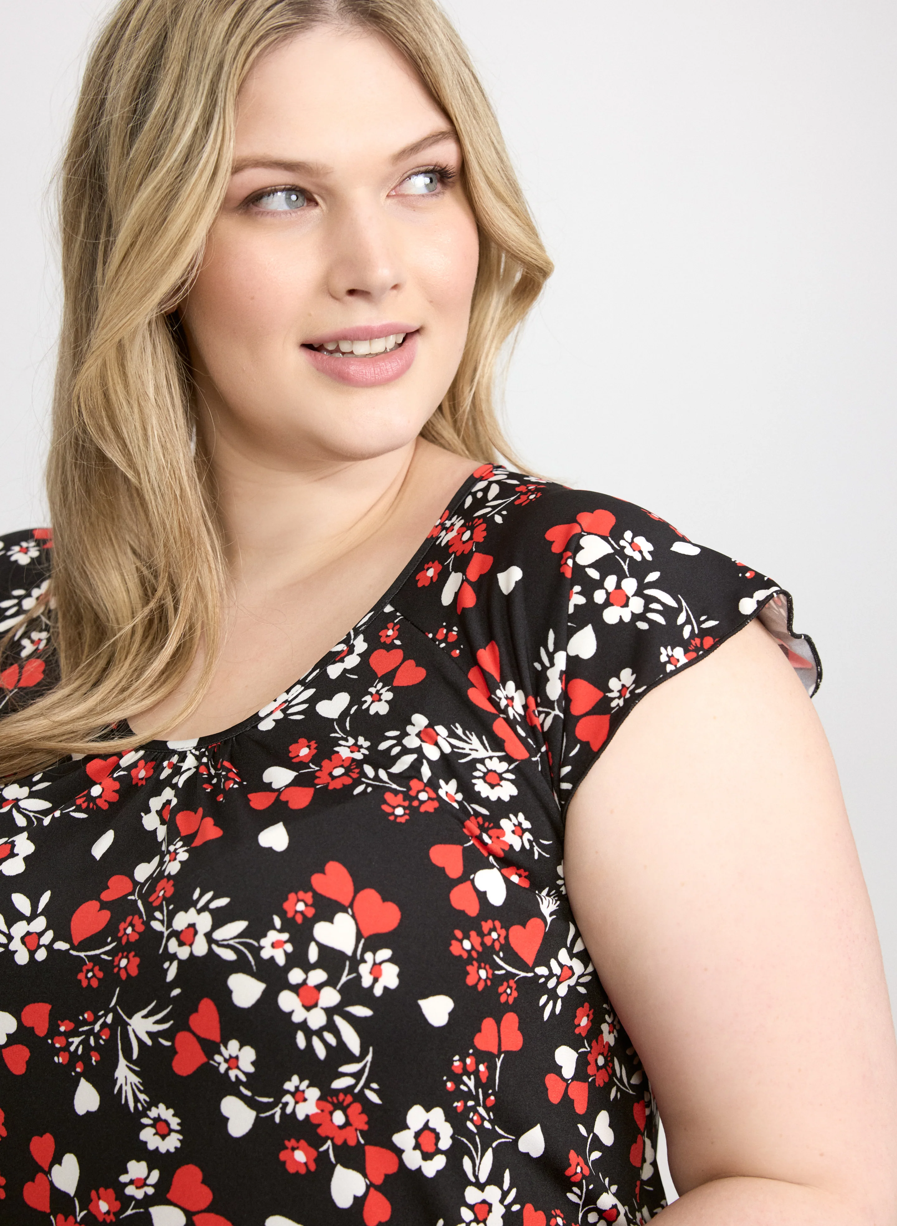 Floral & Heart Print Nightgown - Image 2