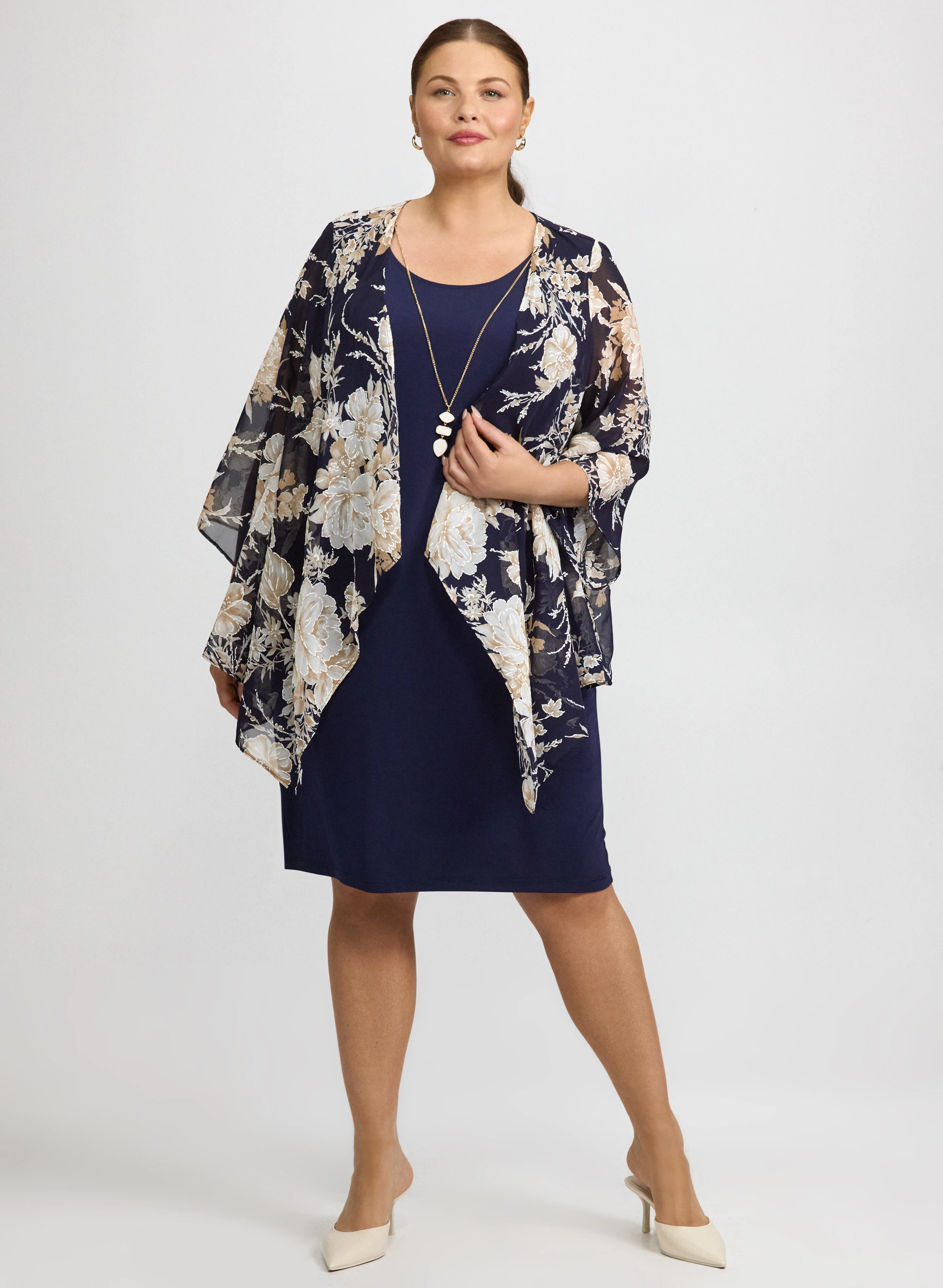 Floral Jacket & Jersey Dress - Image 2