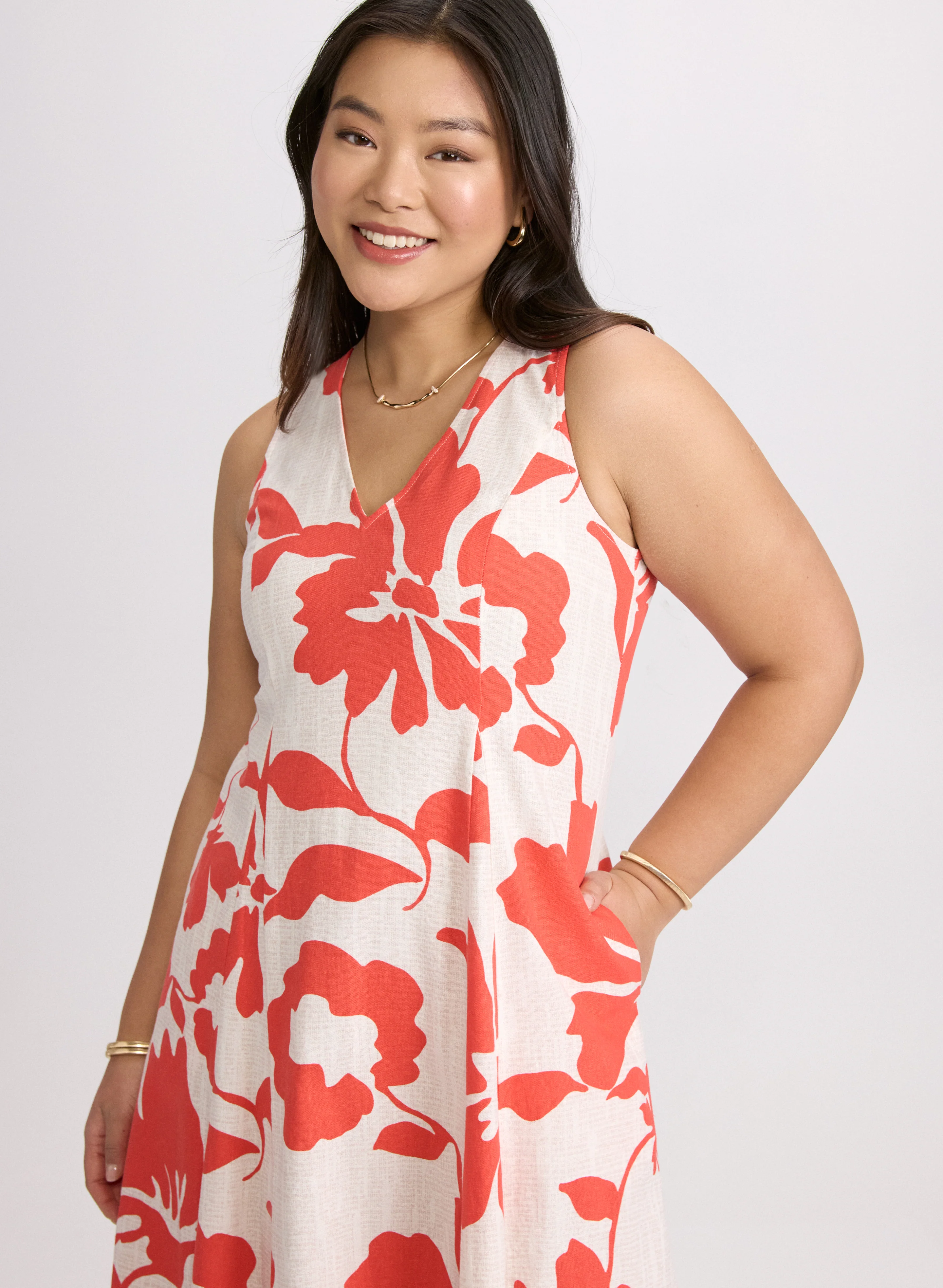 Floral Linen-Blend Dress - Image 2