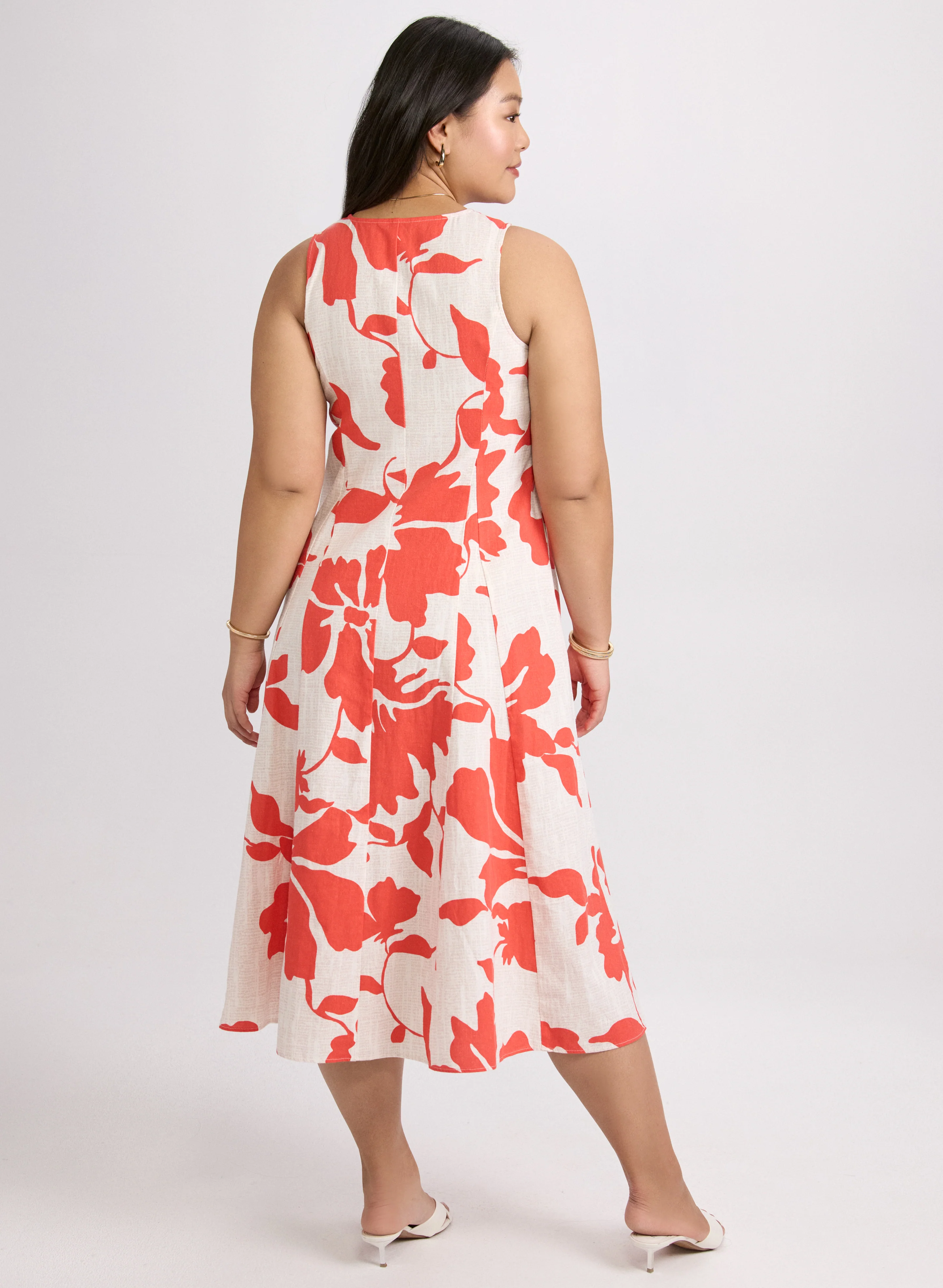 Floral Linen-Blend Dress - Image 4