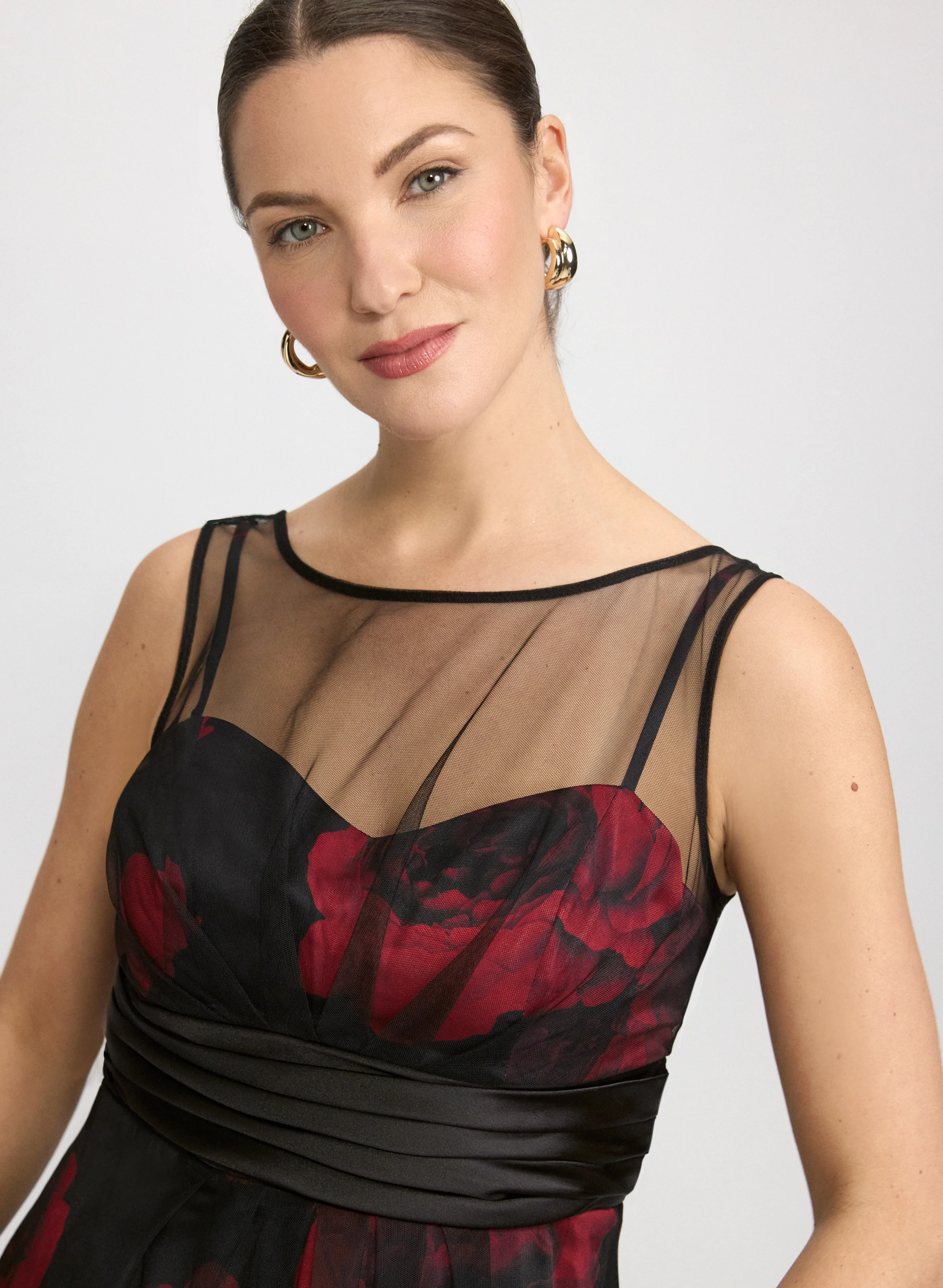 Floral Mesh Dress - Image 3