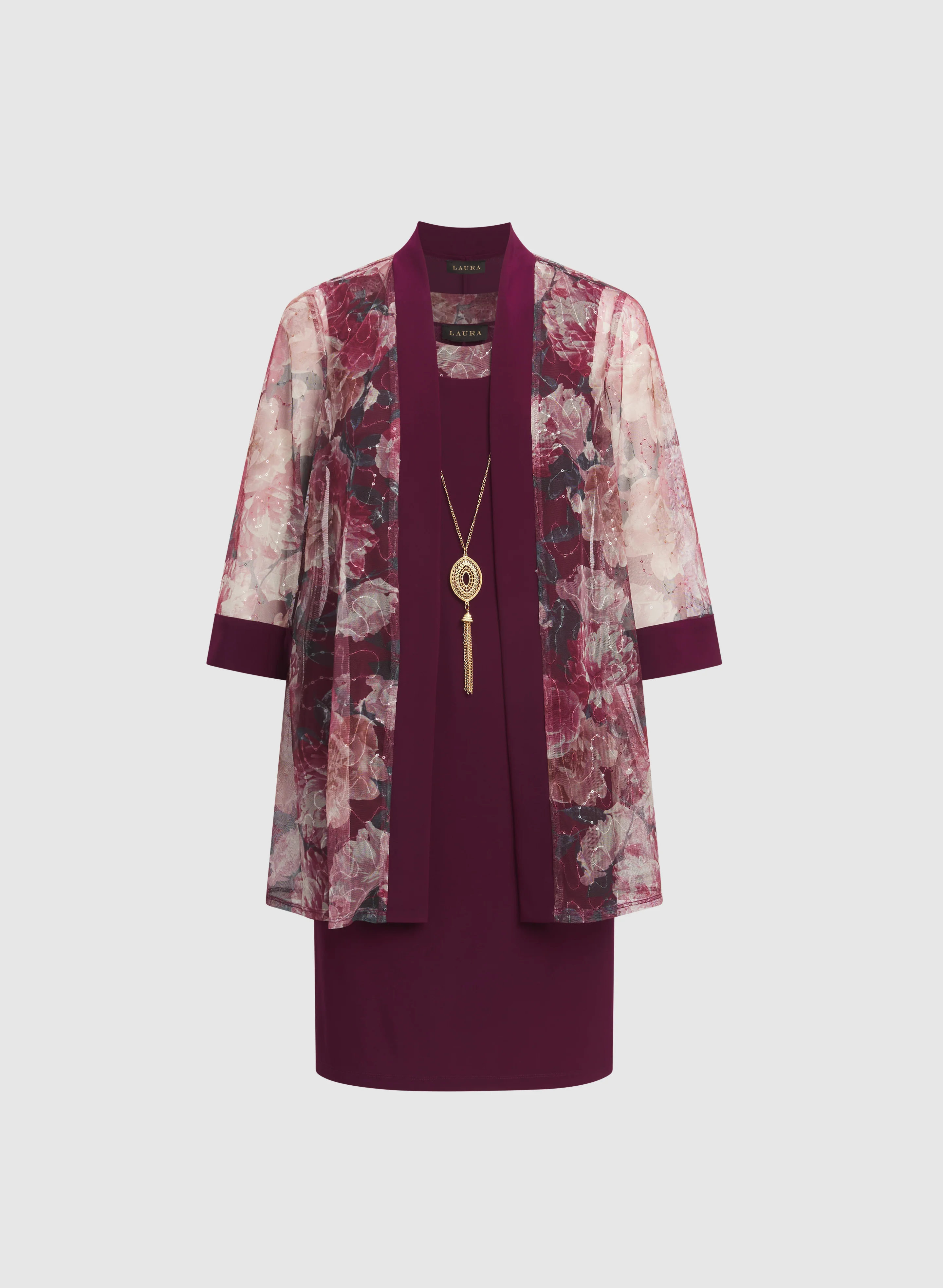 Floral Mesh Jacket & Dress Set - Image 6