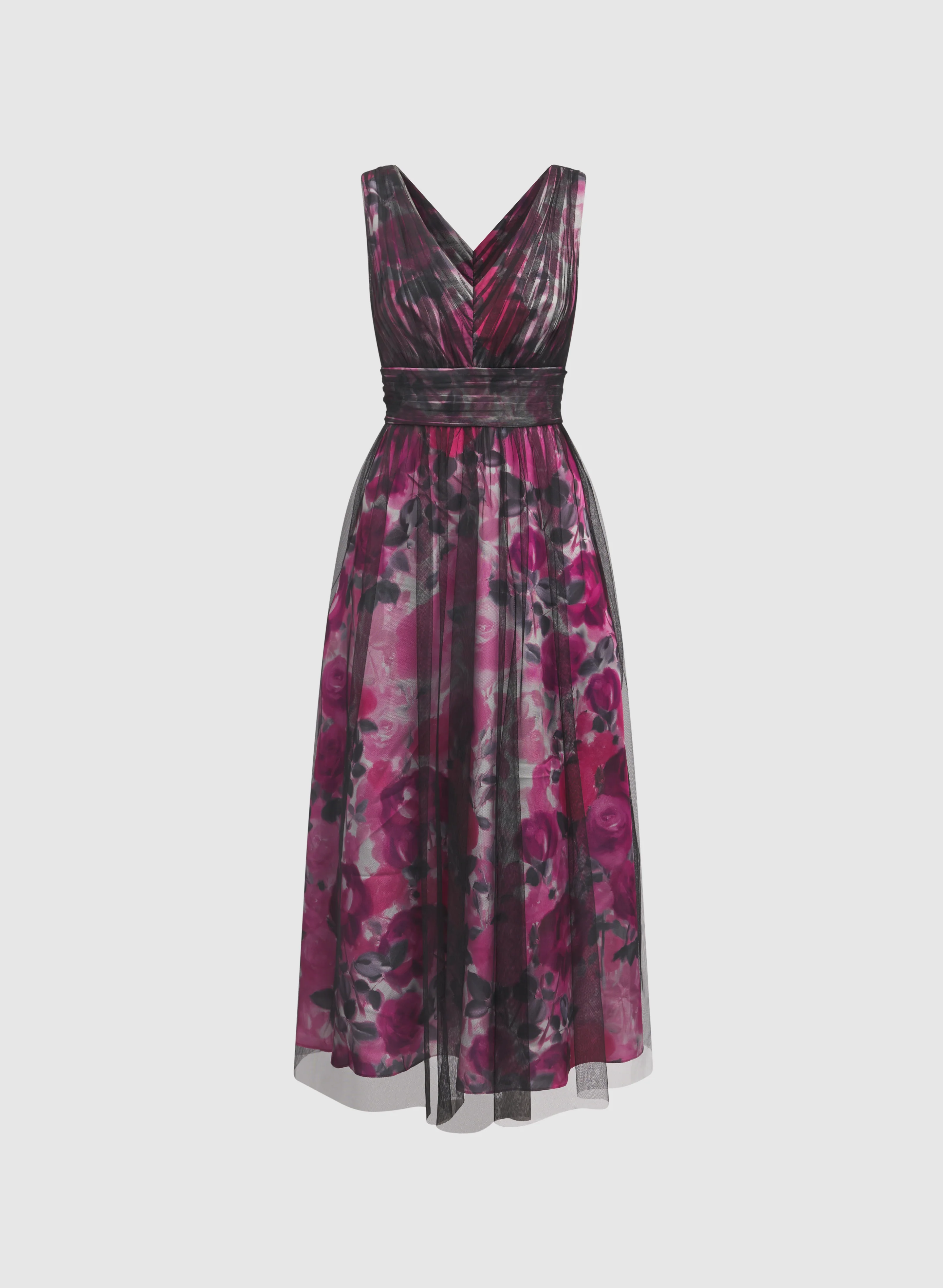 Floral & Mesh Overlay Dress - Image 5