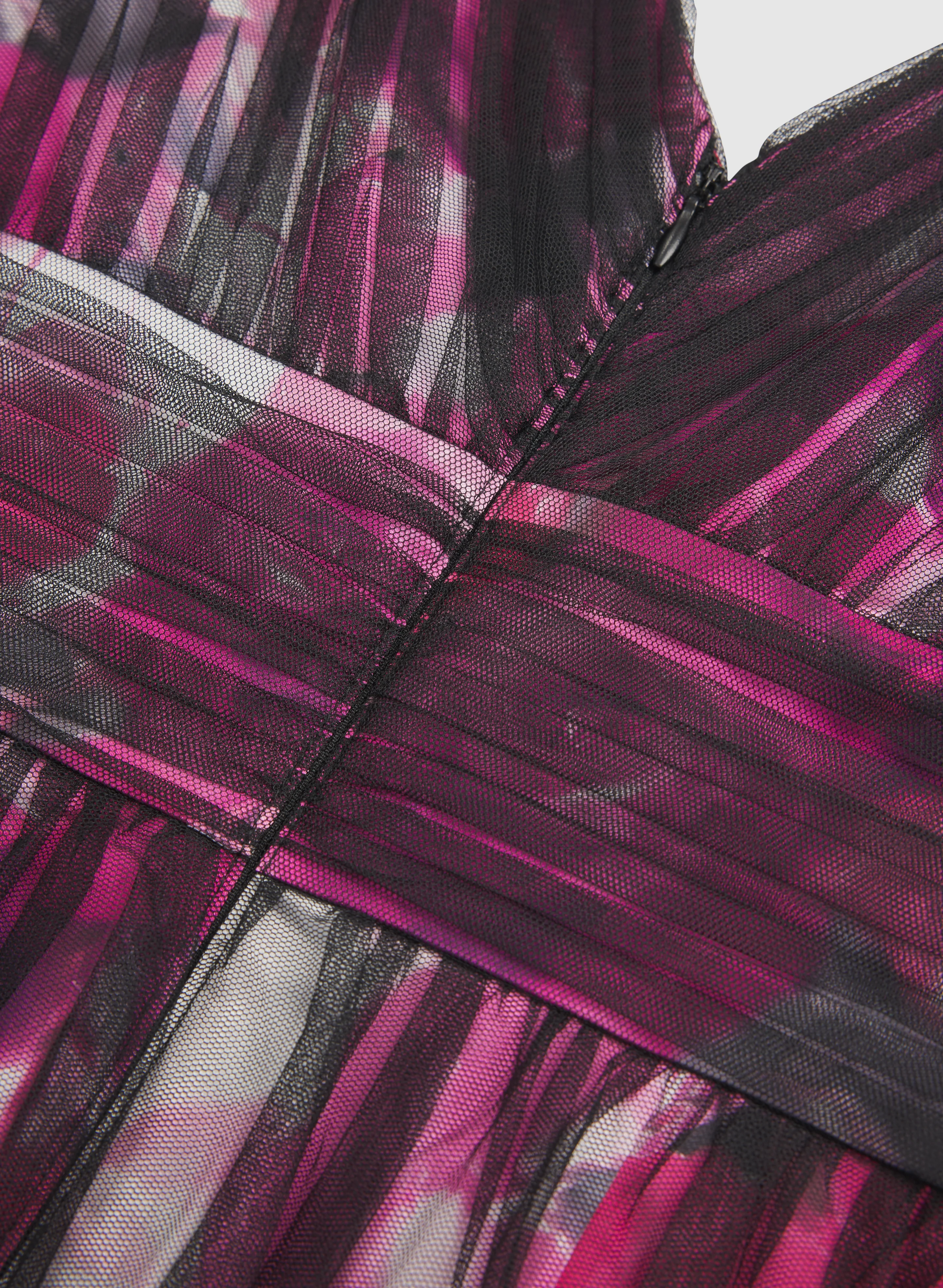 Floral & Mesh Overlay Dress - Image 6