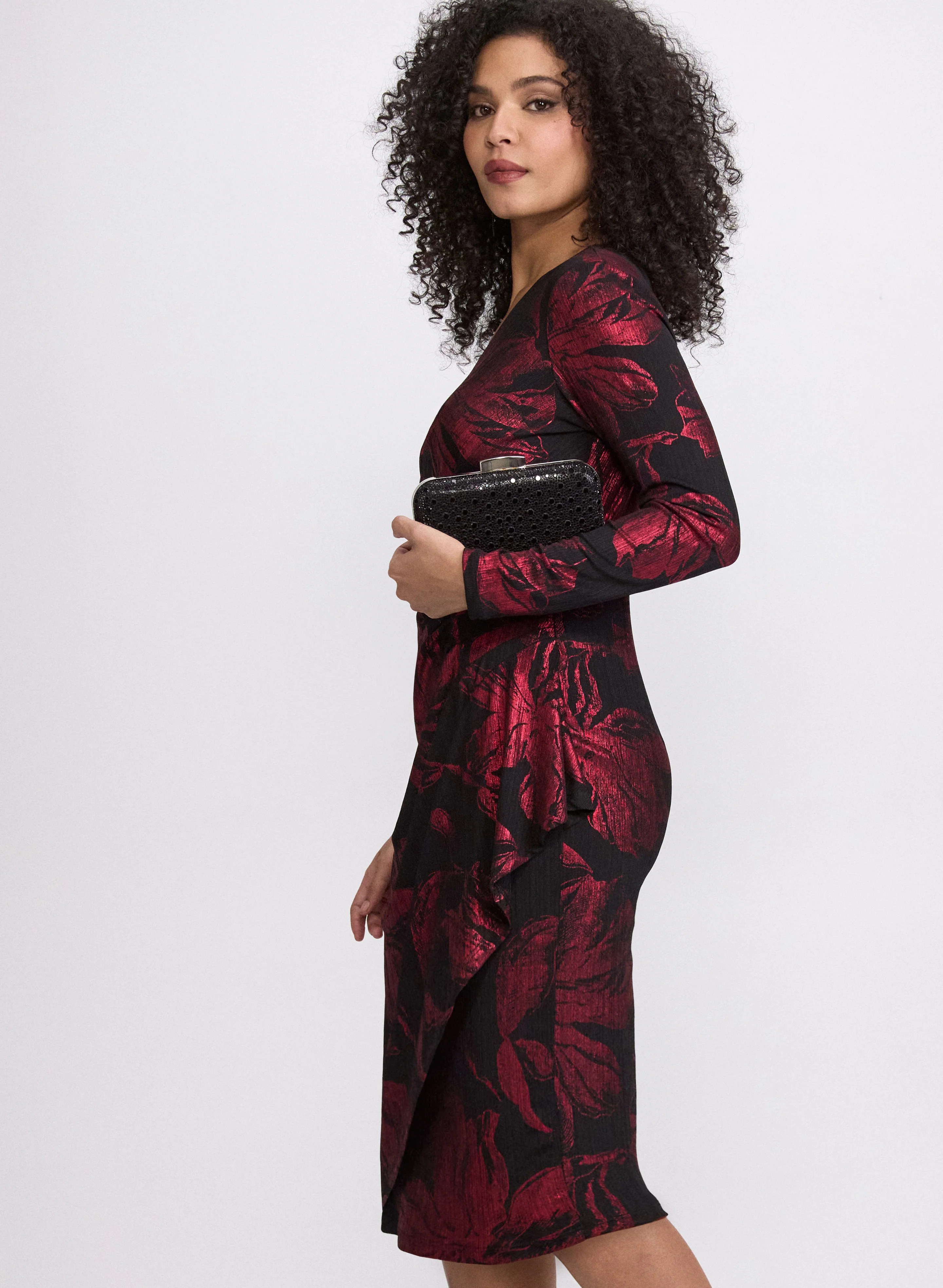 Floral Metallic Dress - Image 2