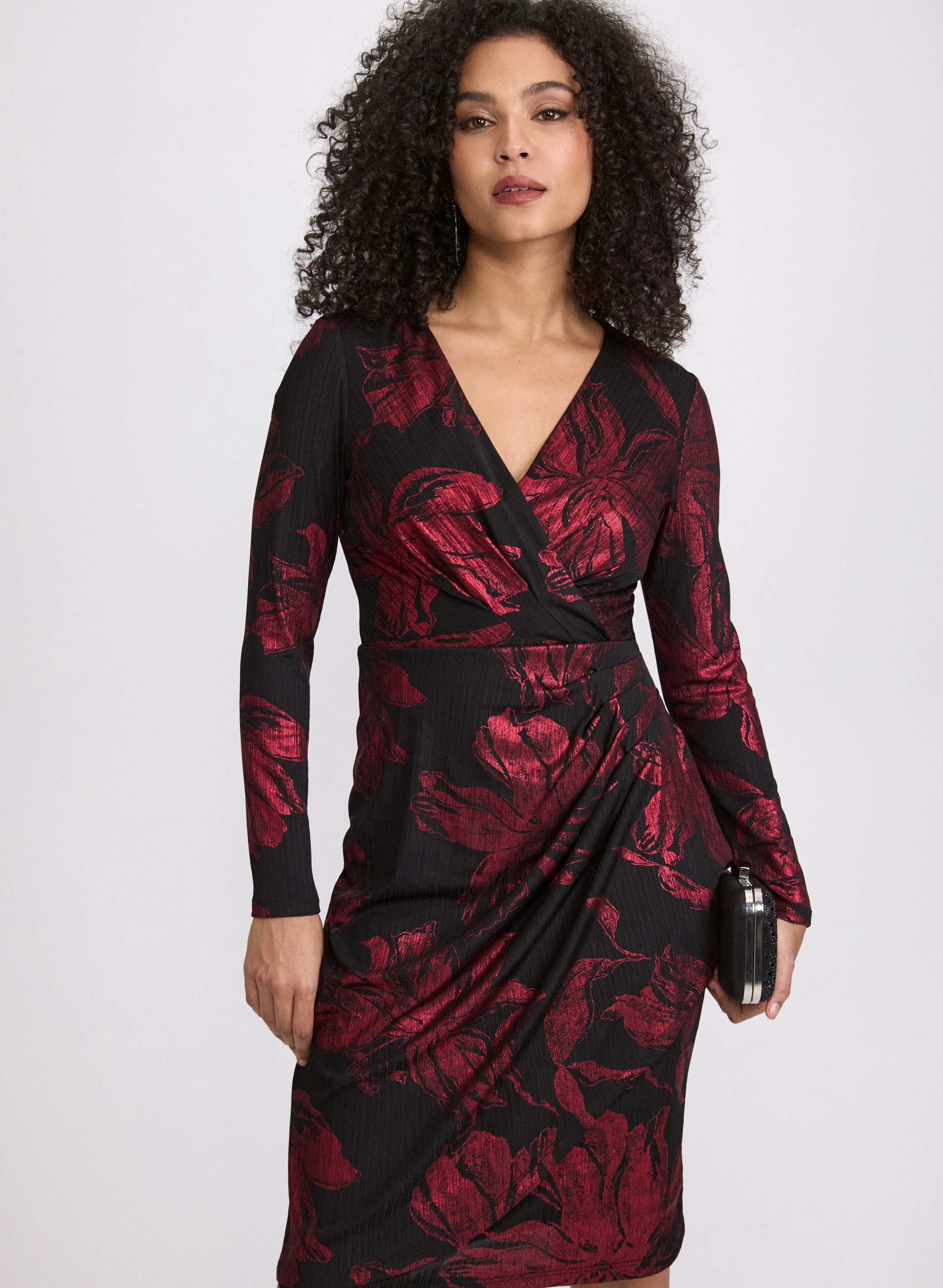 Floral Metallic Dress - Image 4