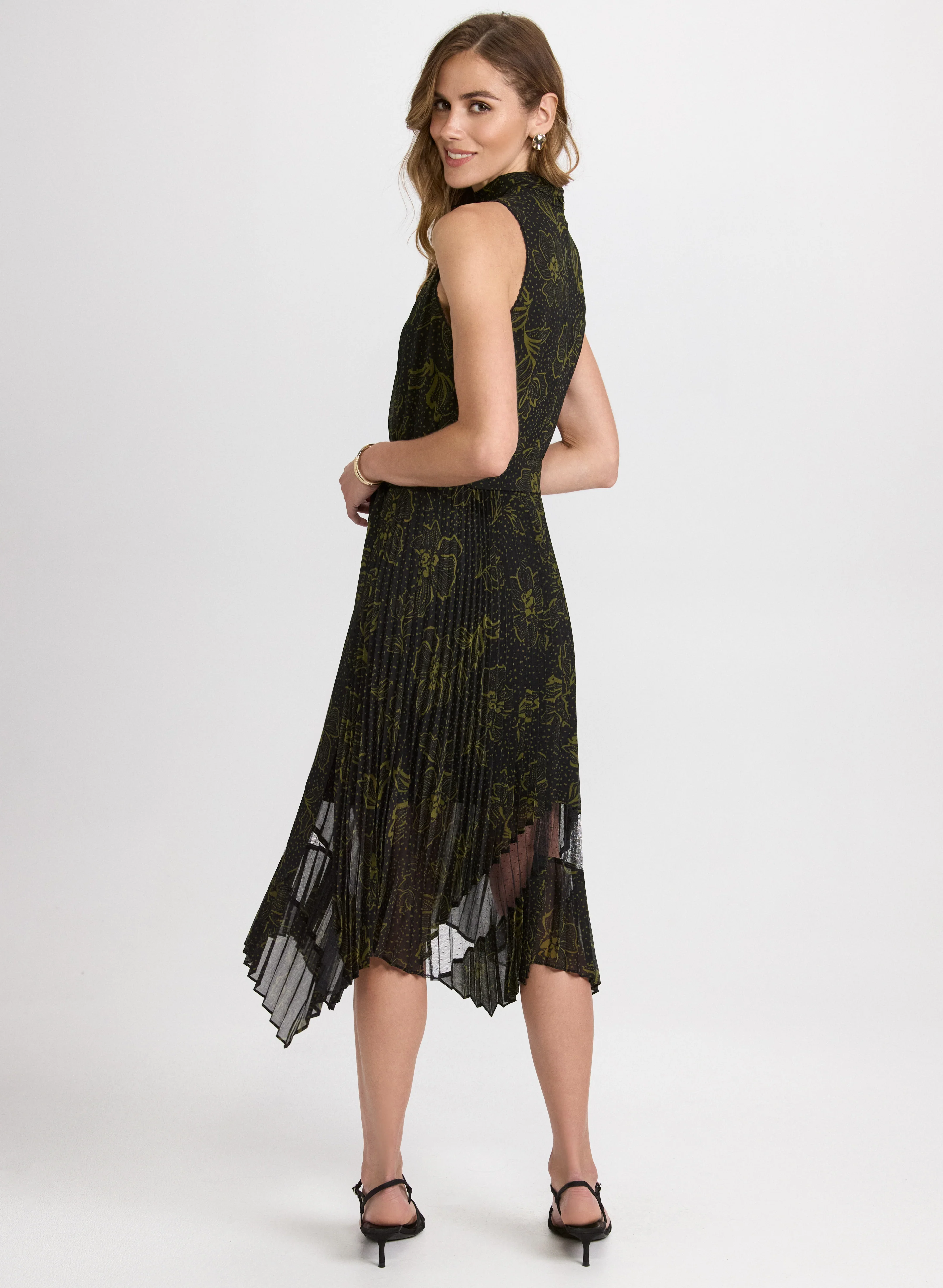 Floral Mock Neck Dress - Image 3