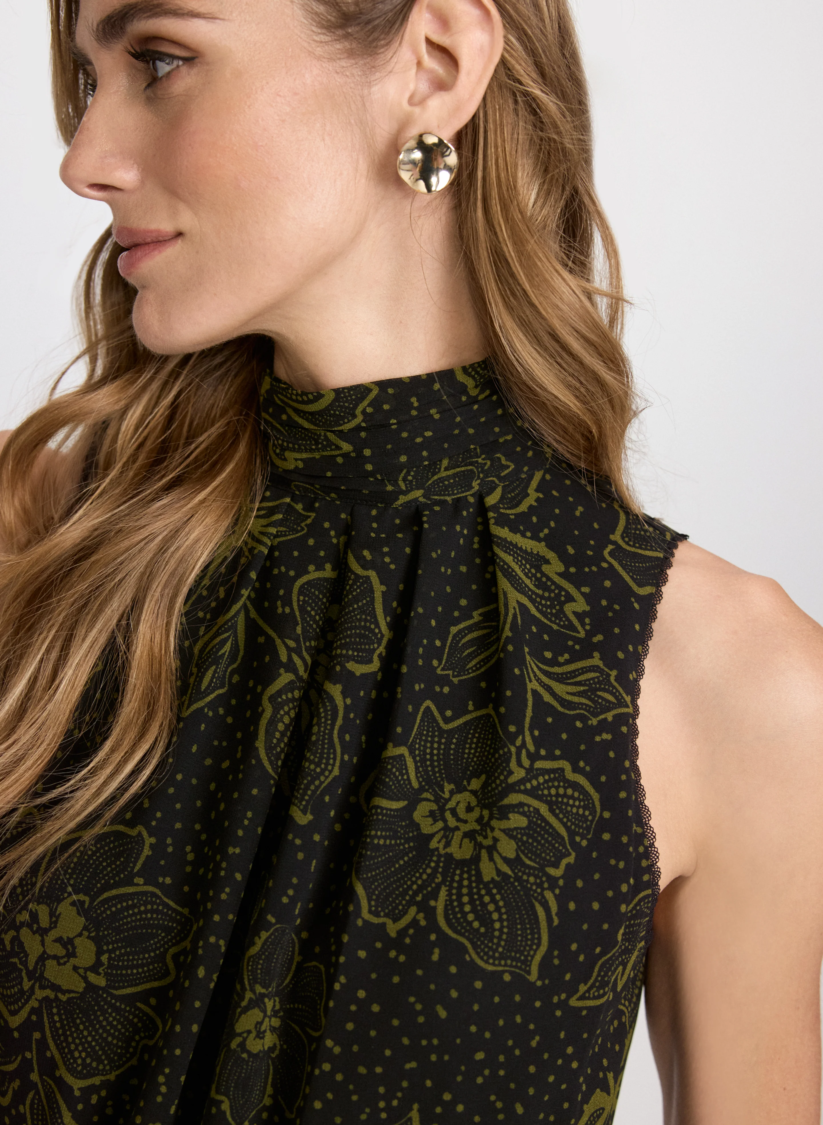 Floral Mock Neck Dress - Image 5