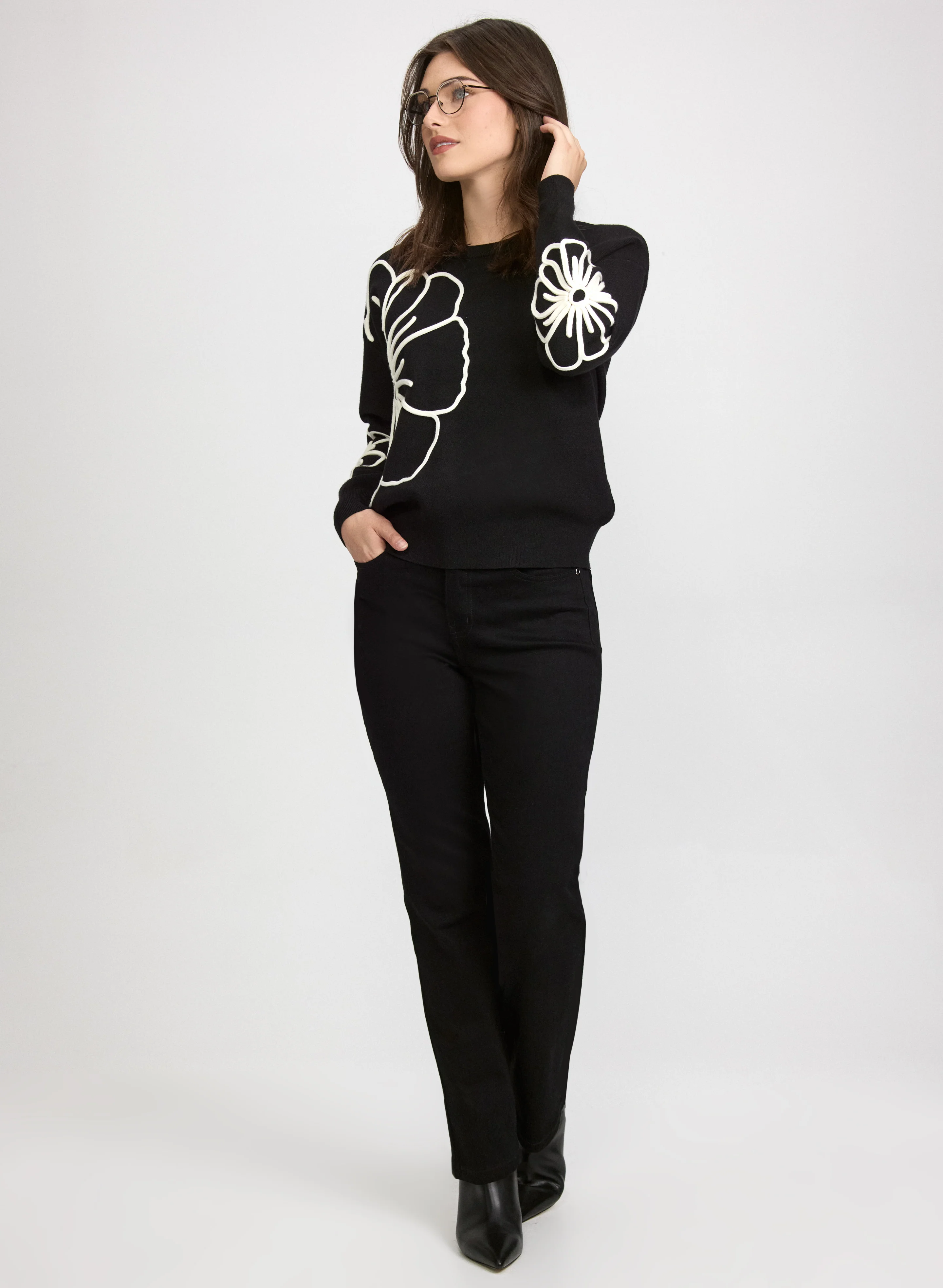 Floral Motif Sweater - Image 3