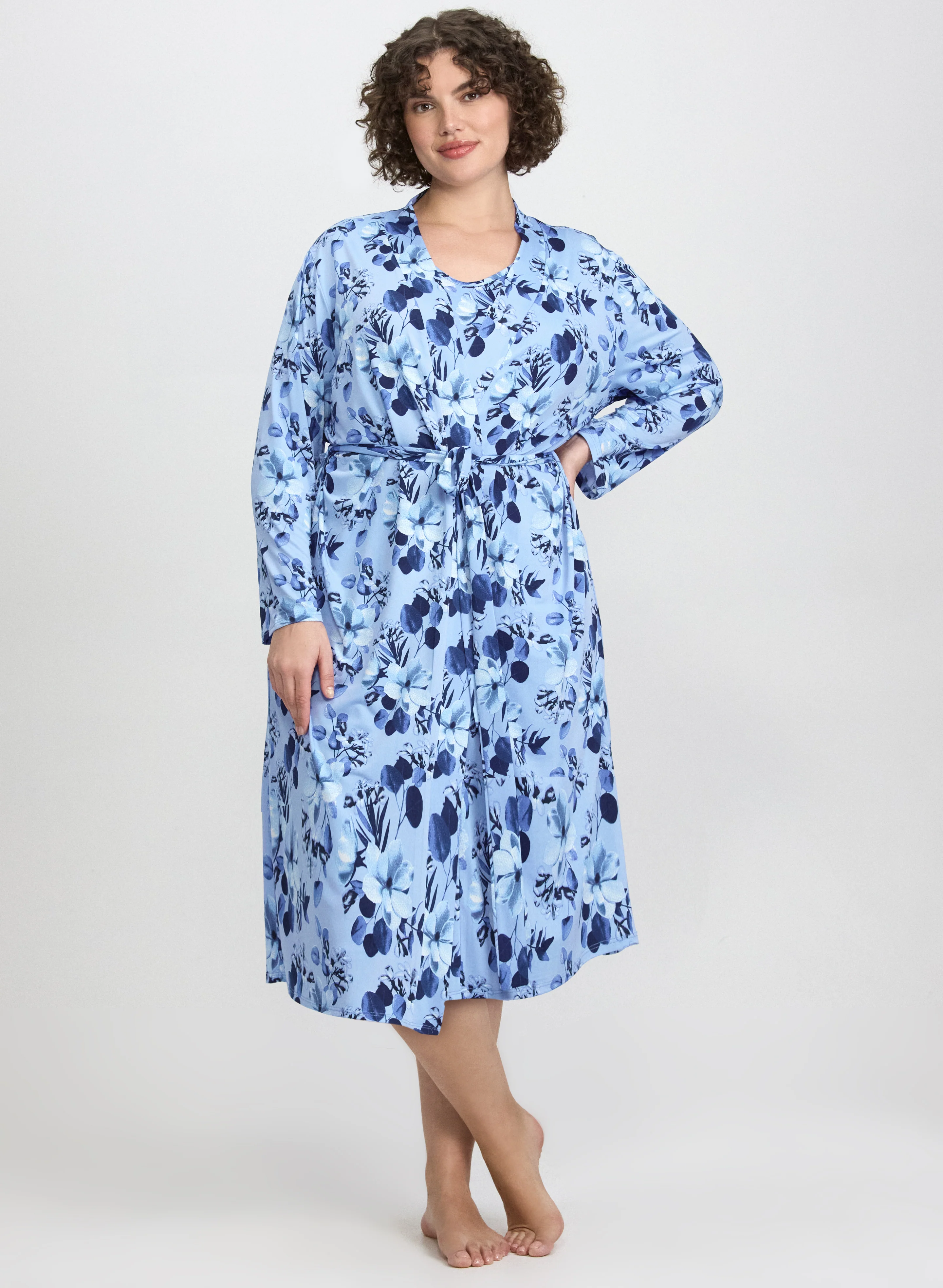 Floral Nightgown & Robe Set