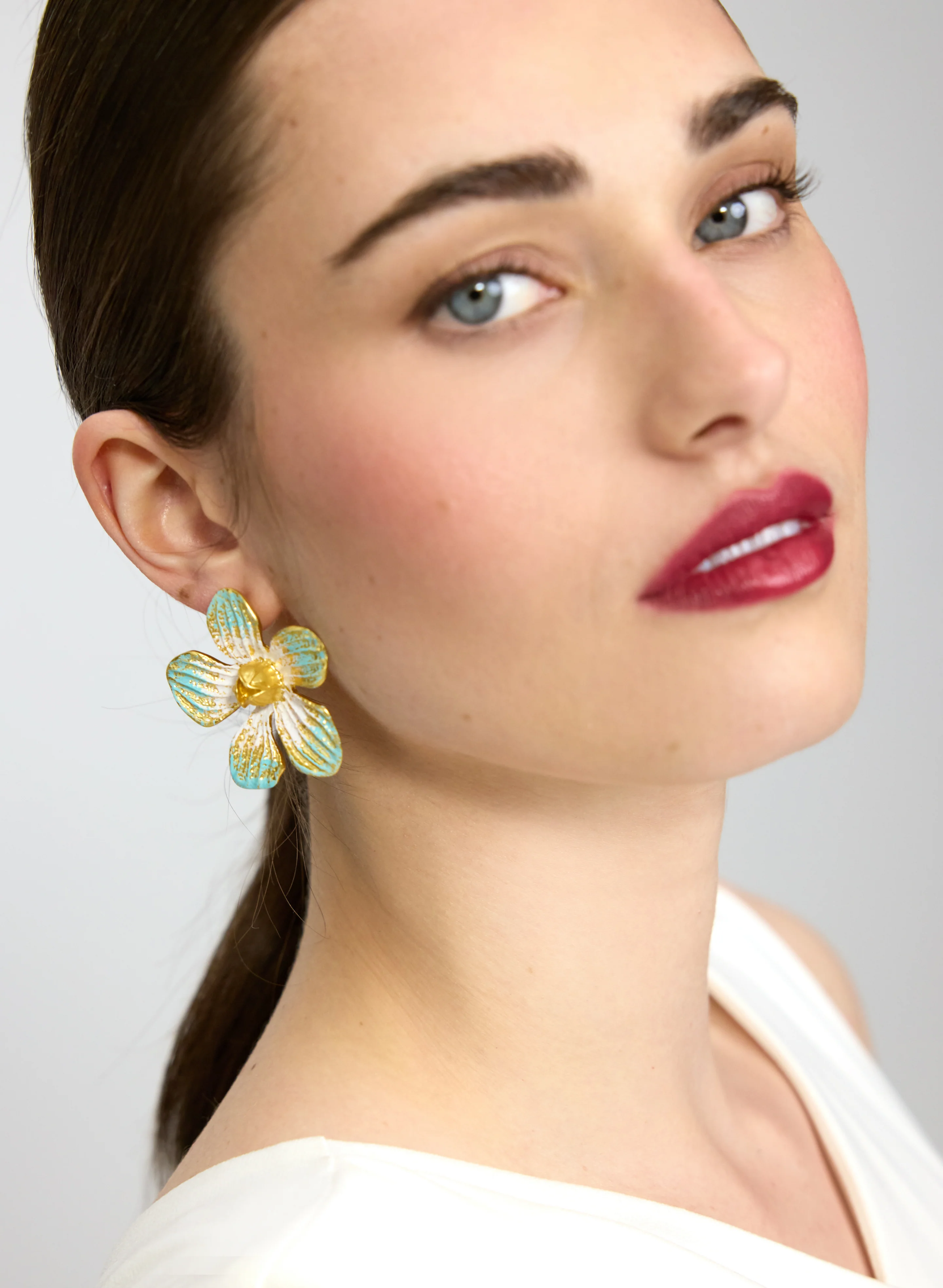 Floral Patina Earrings - Image 2