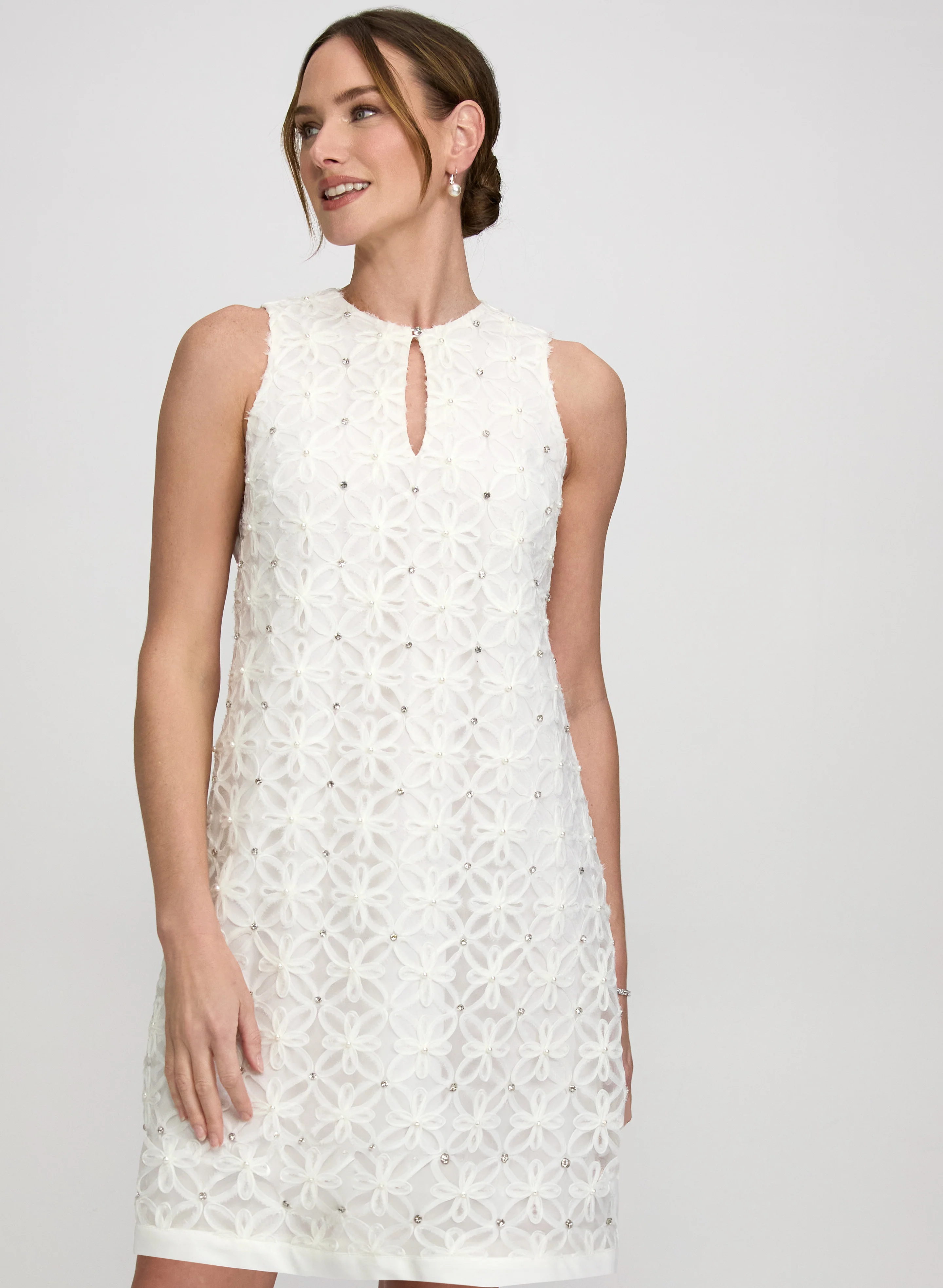 Floral Pattern & Rhinestone Dress - Image 4