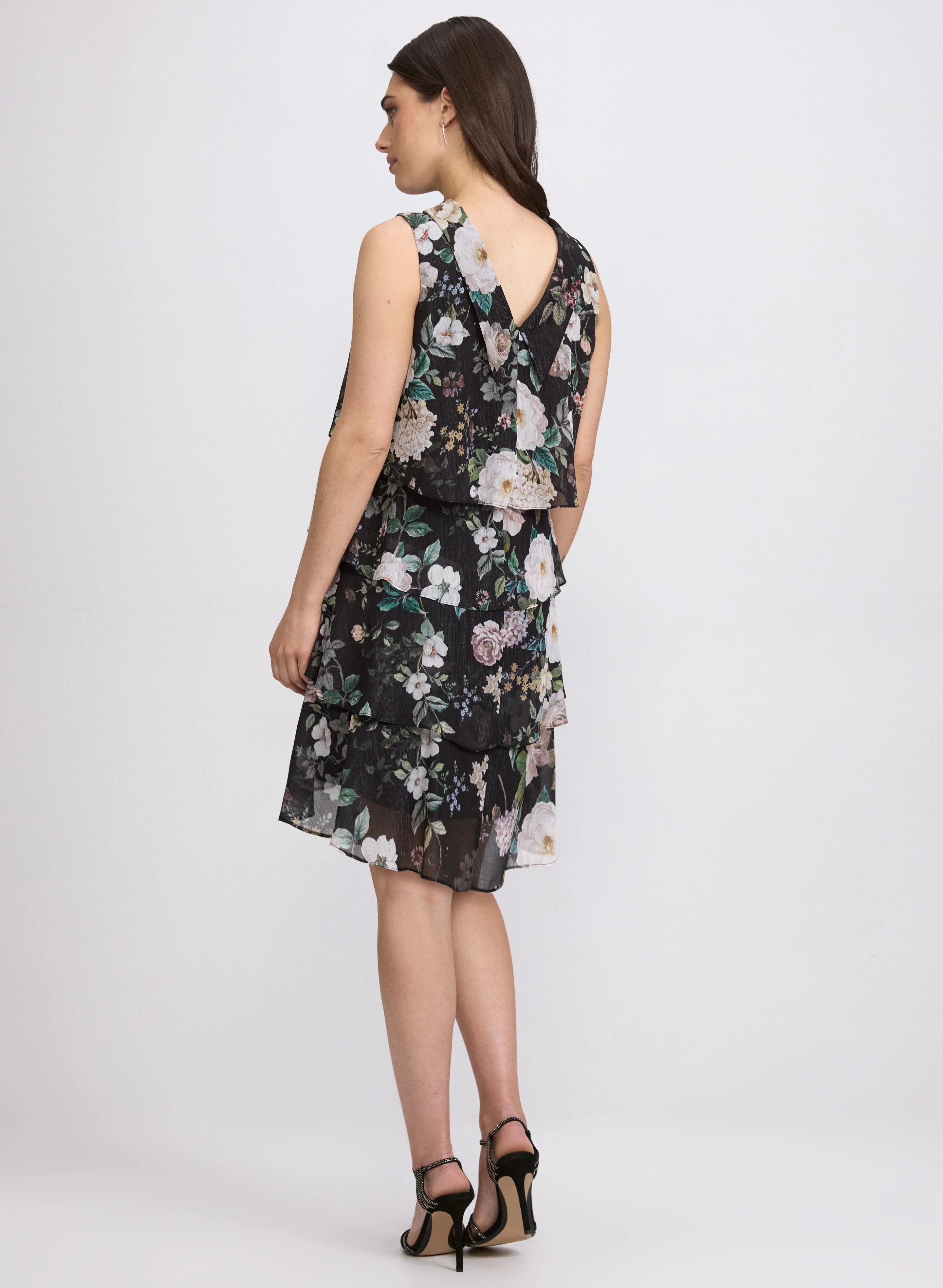 Floral Pattern Tiered Dress - Image 4