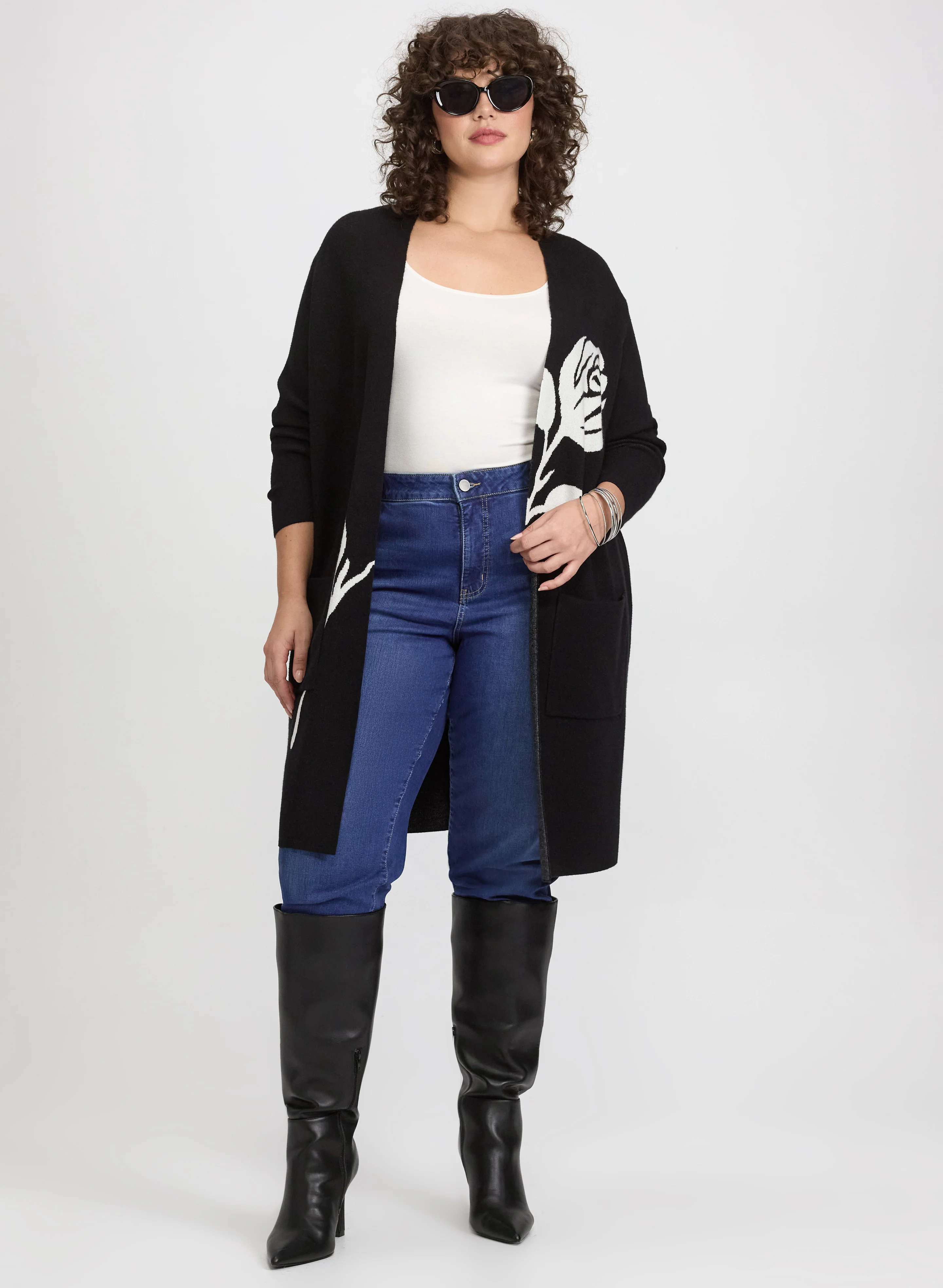 Floral Placement Print Cardigan - Image 3
