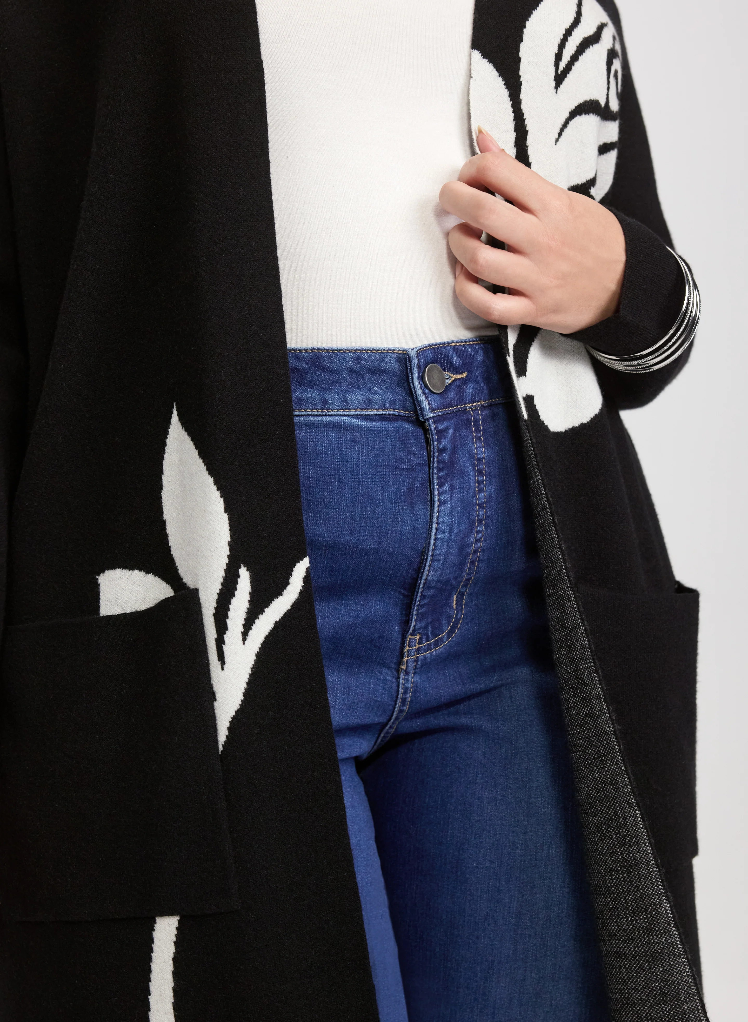 Floral Placement Print Cardigan - Image 8