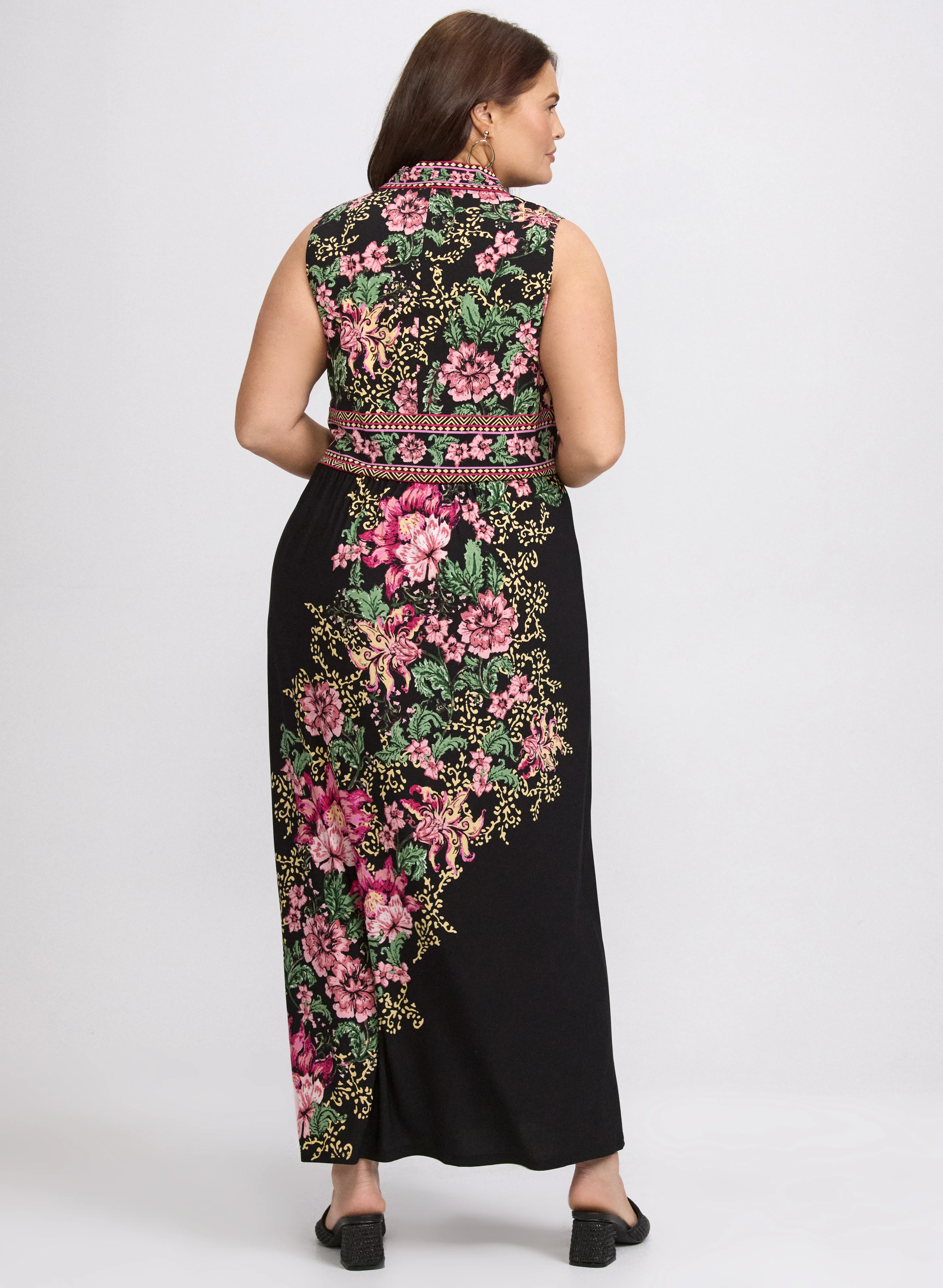 Floral Placement Print Dress - Image 4