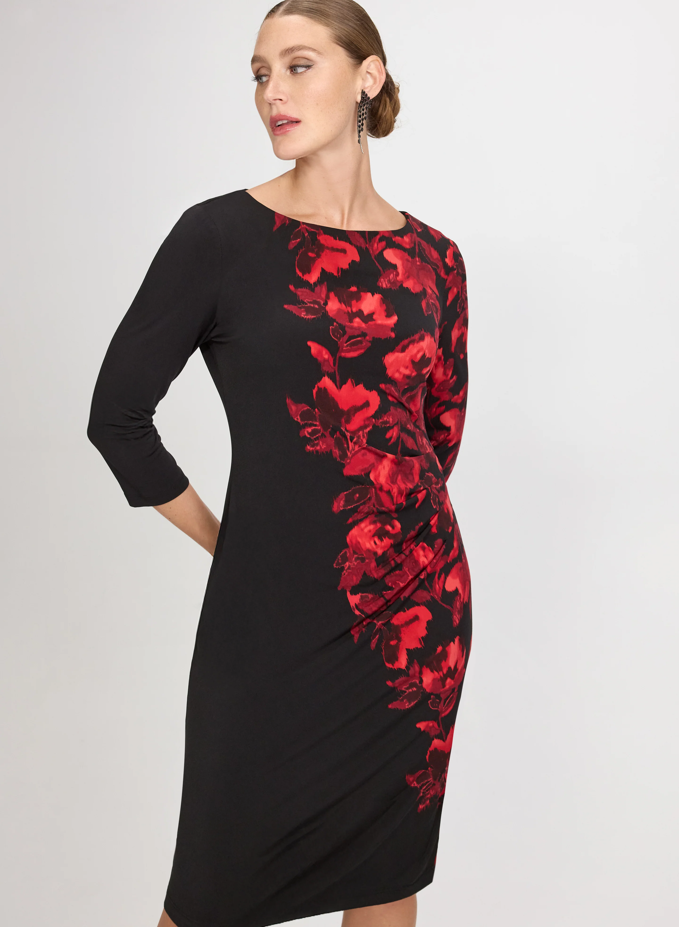 Floral Placement Print Dress - Image 2