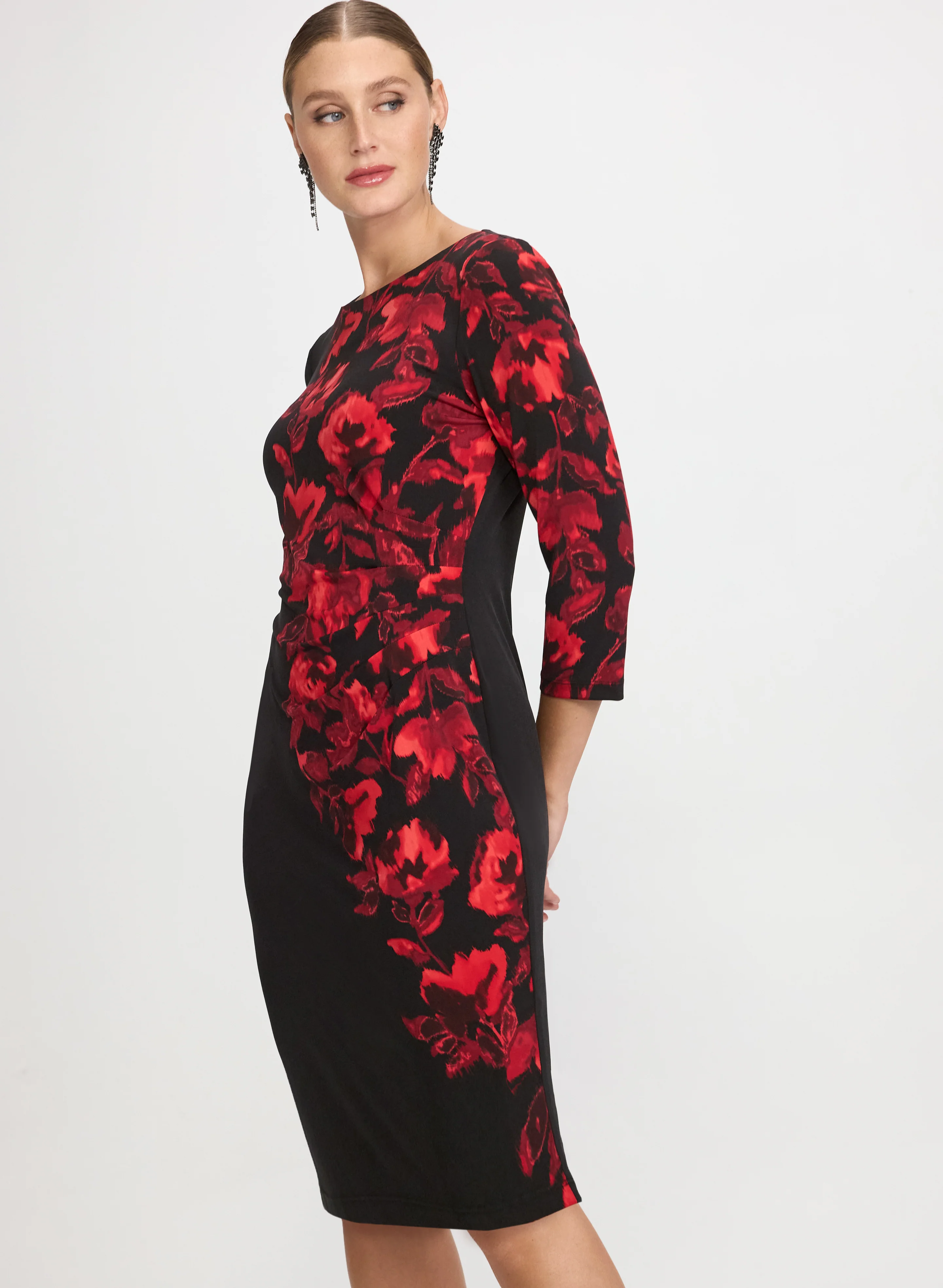 Floral Placement Print Dress - Image 4
